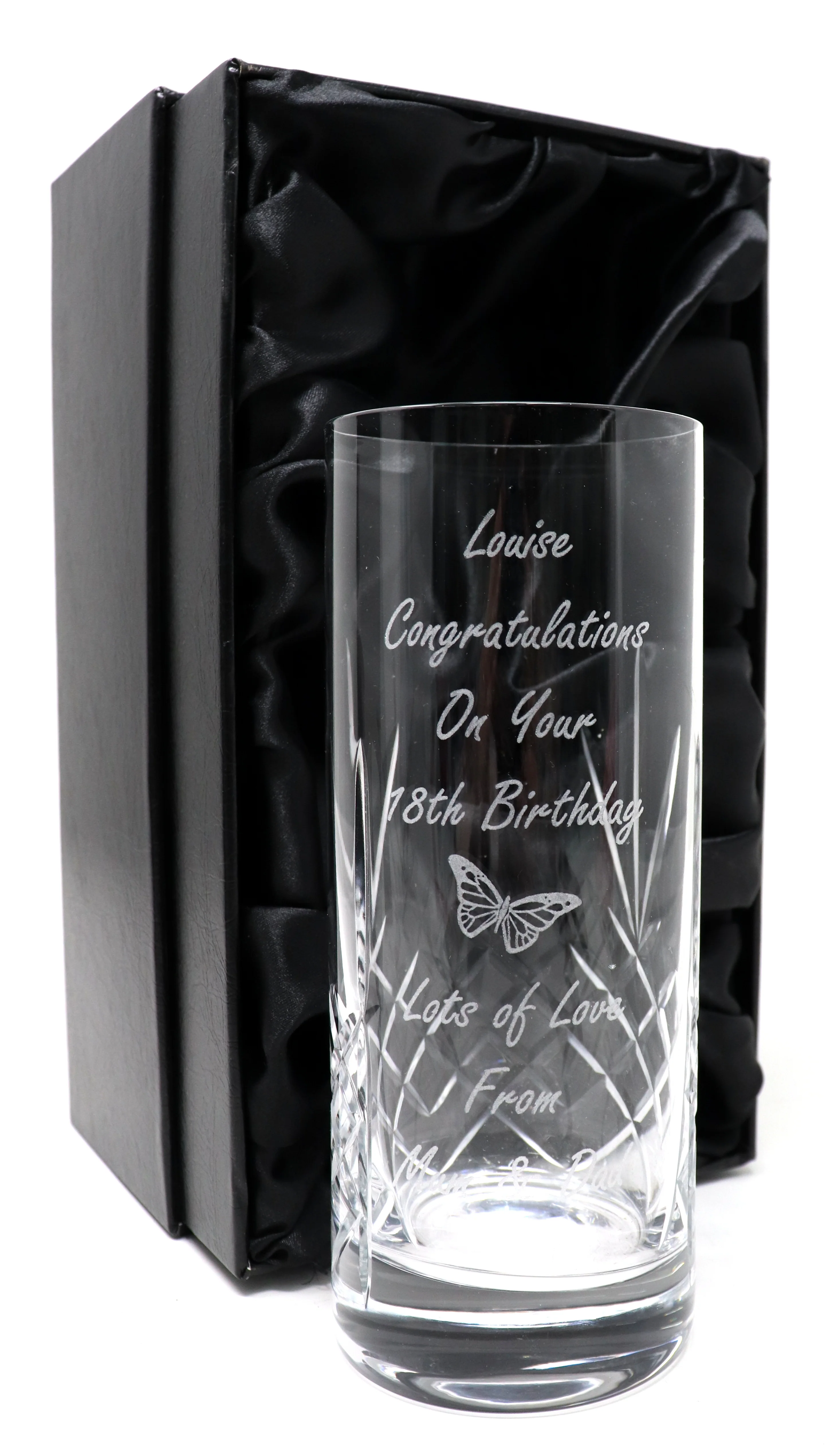 Personalised Engraved Crystal Highball Glass - Birthday Design - Image 2