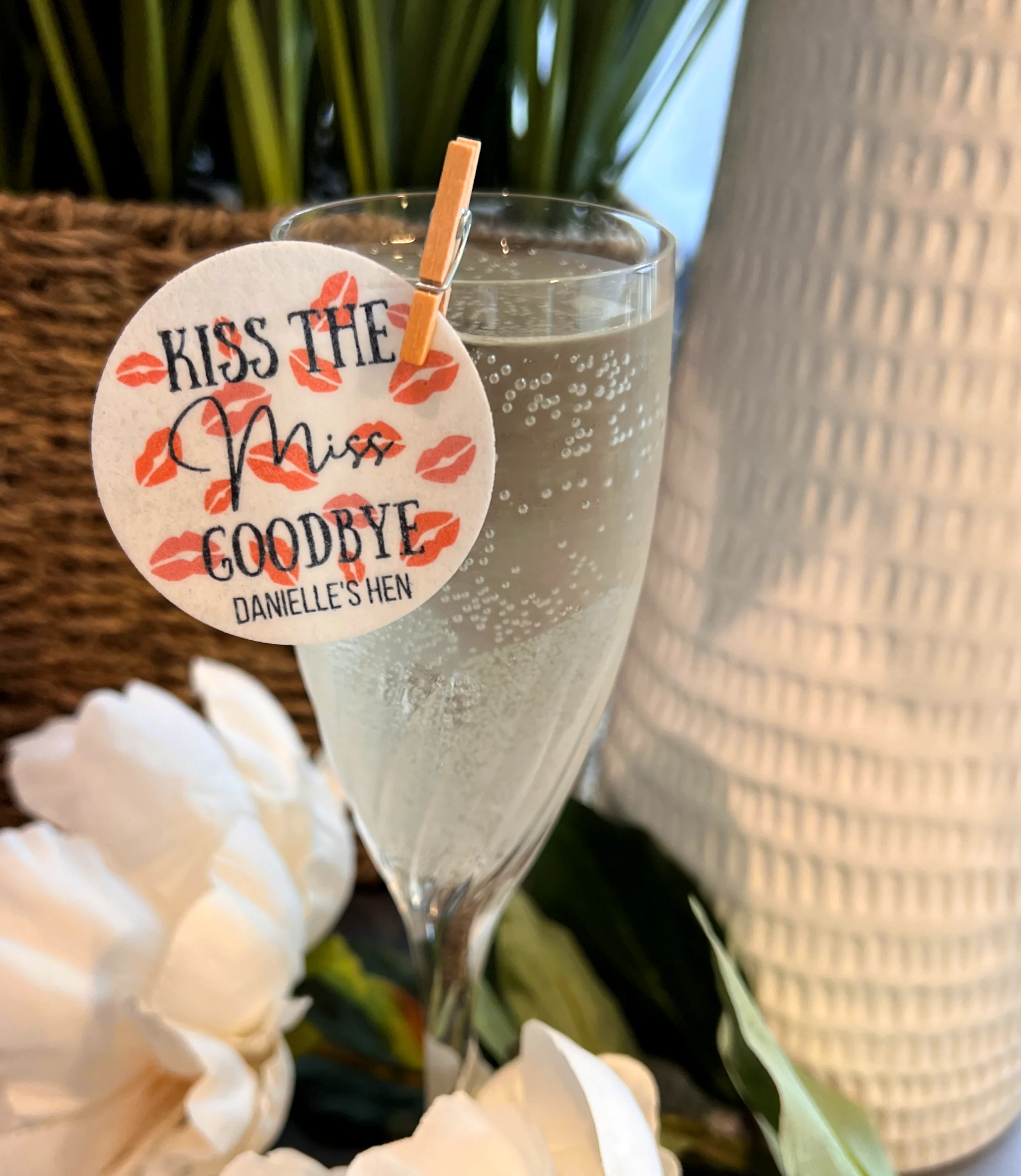 Personalised Hen Do Drink Toppers - Kiss The Miss Design - Image 5