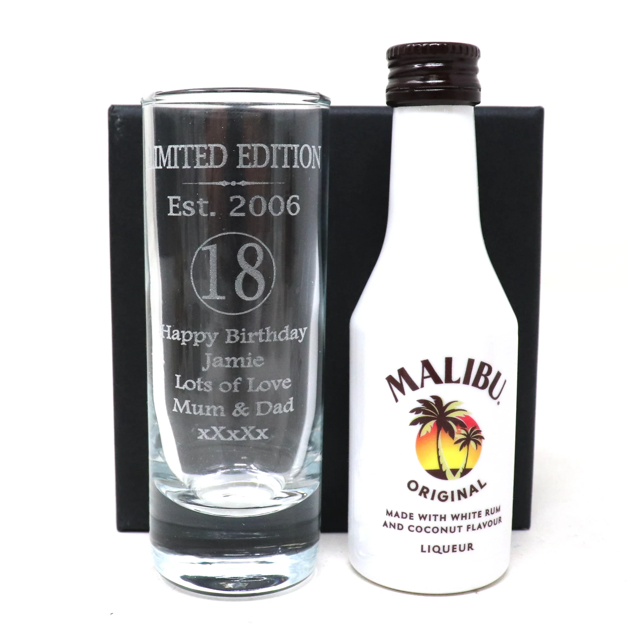 Personalised 18th Birthday Est 2006 Limited Edition Shot Glass & Miniature Alcohol Bottle - Image 6
