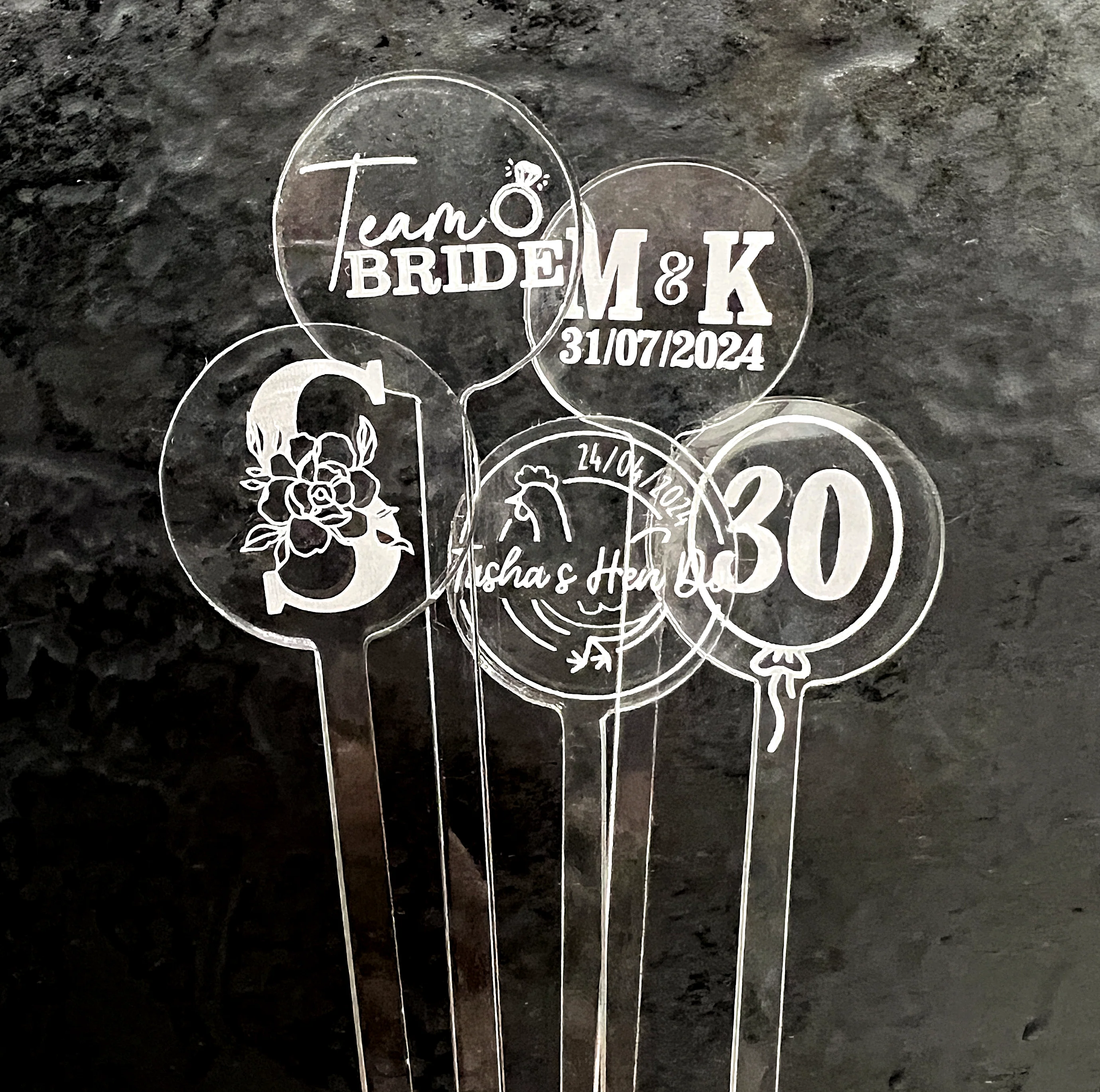 Personalised Acrylic Stirrers - Hen Do Design - Image 2