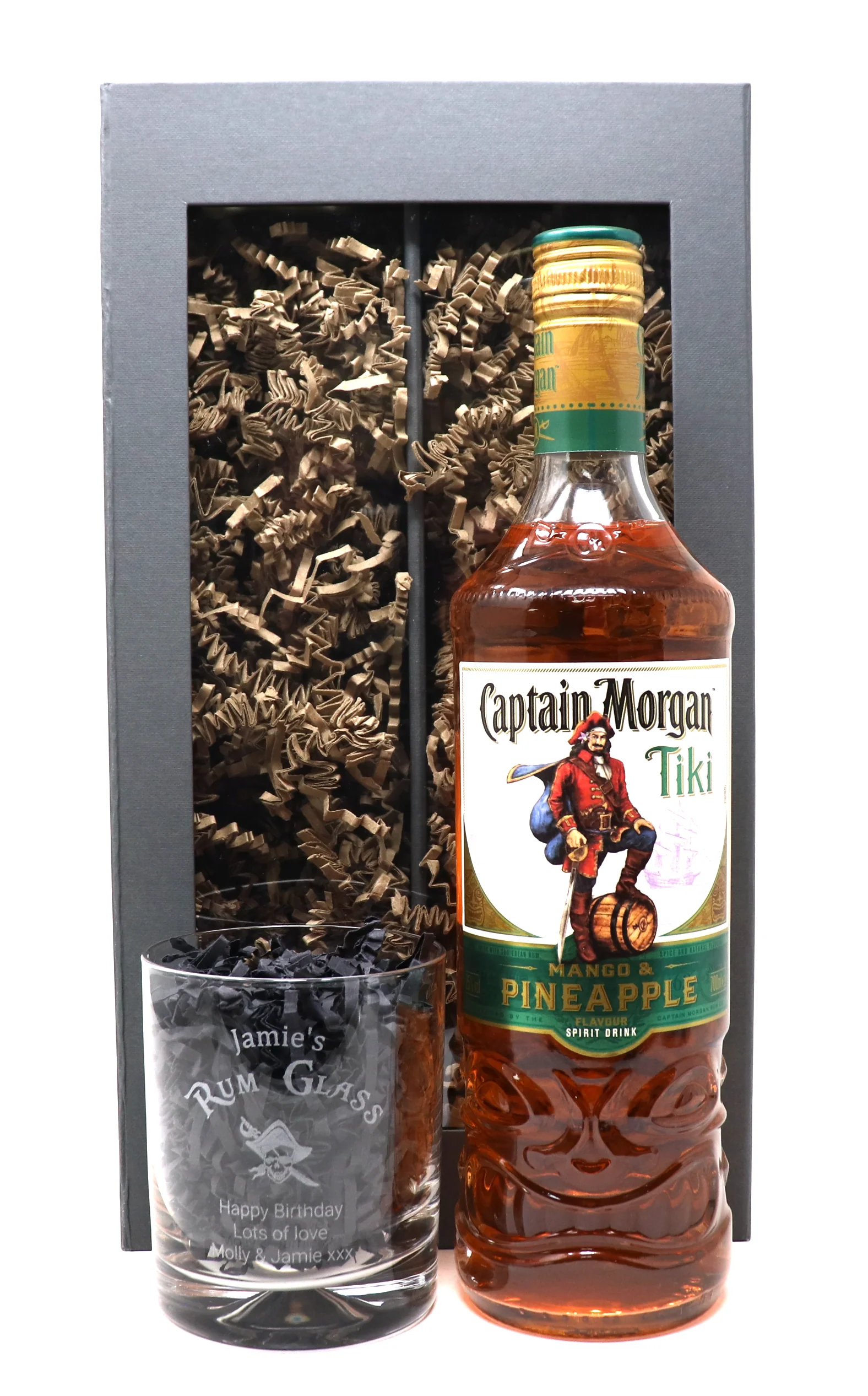 Personalised Rum Glass Tumbler & 70cl Captain Morgan Rum Gift Set - Image 6
