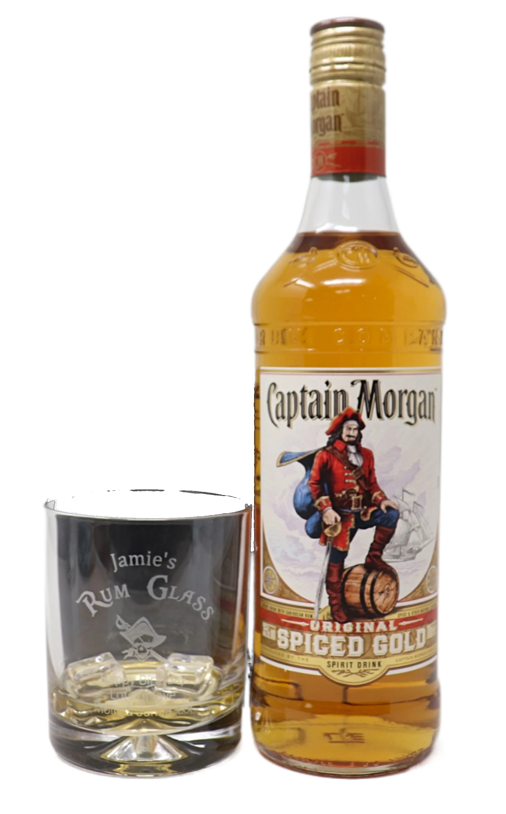 Personalised Rum Glass Tumbler & 70cl Captain Morgan Rum Gift Set - Image 7