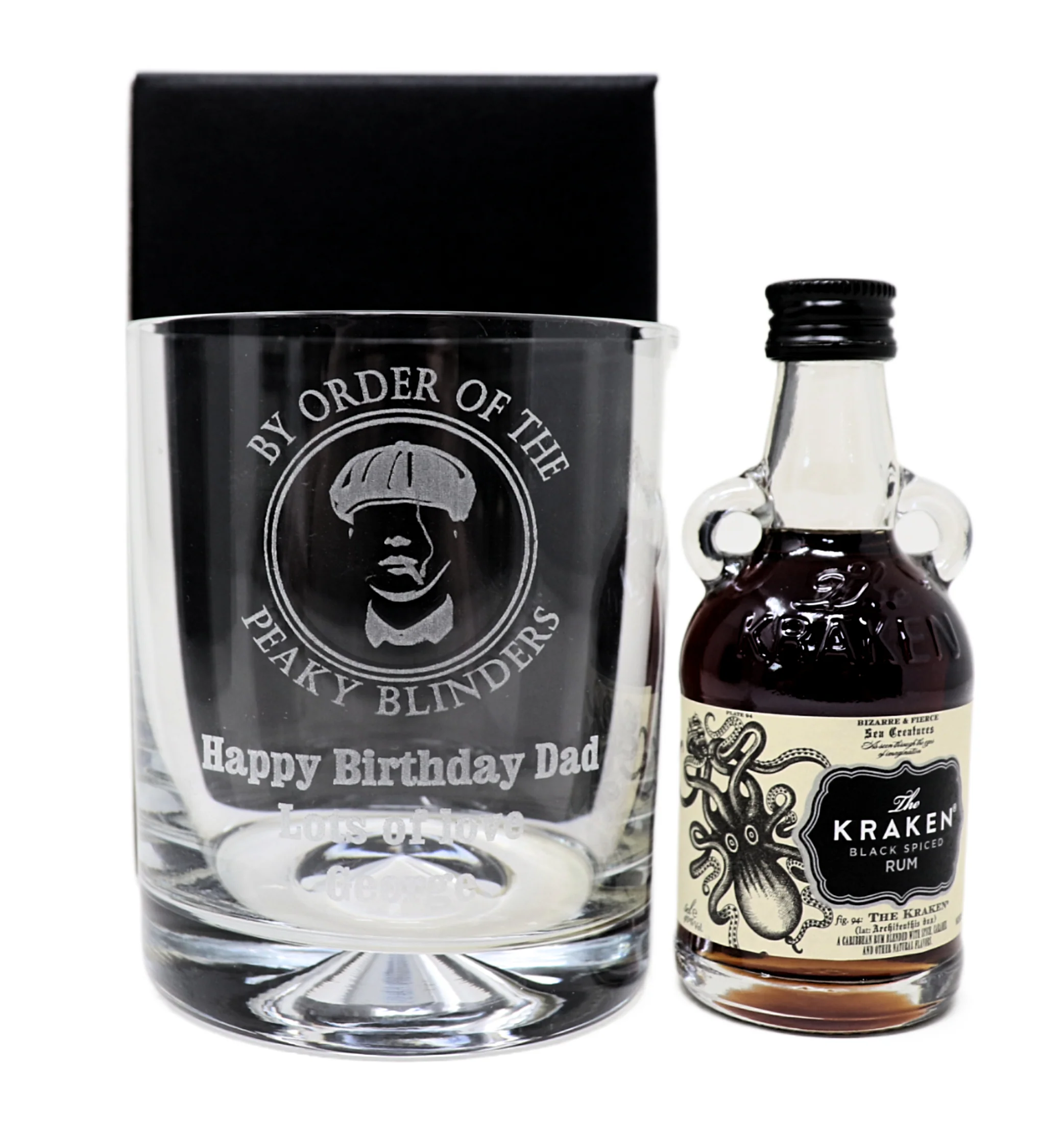 Personalised Glass Tumbler & Miniature - Peaky Blinders Design - Image 2