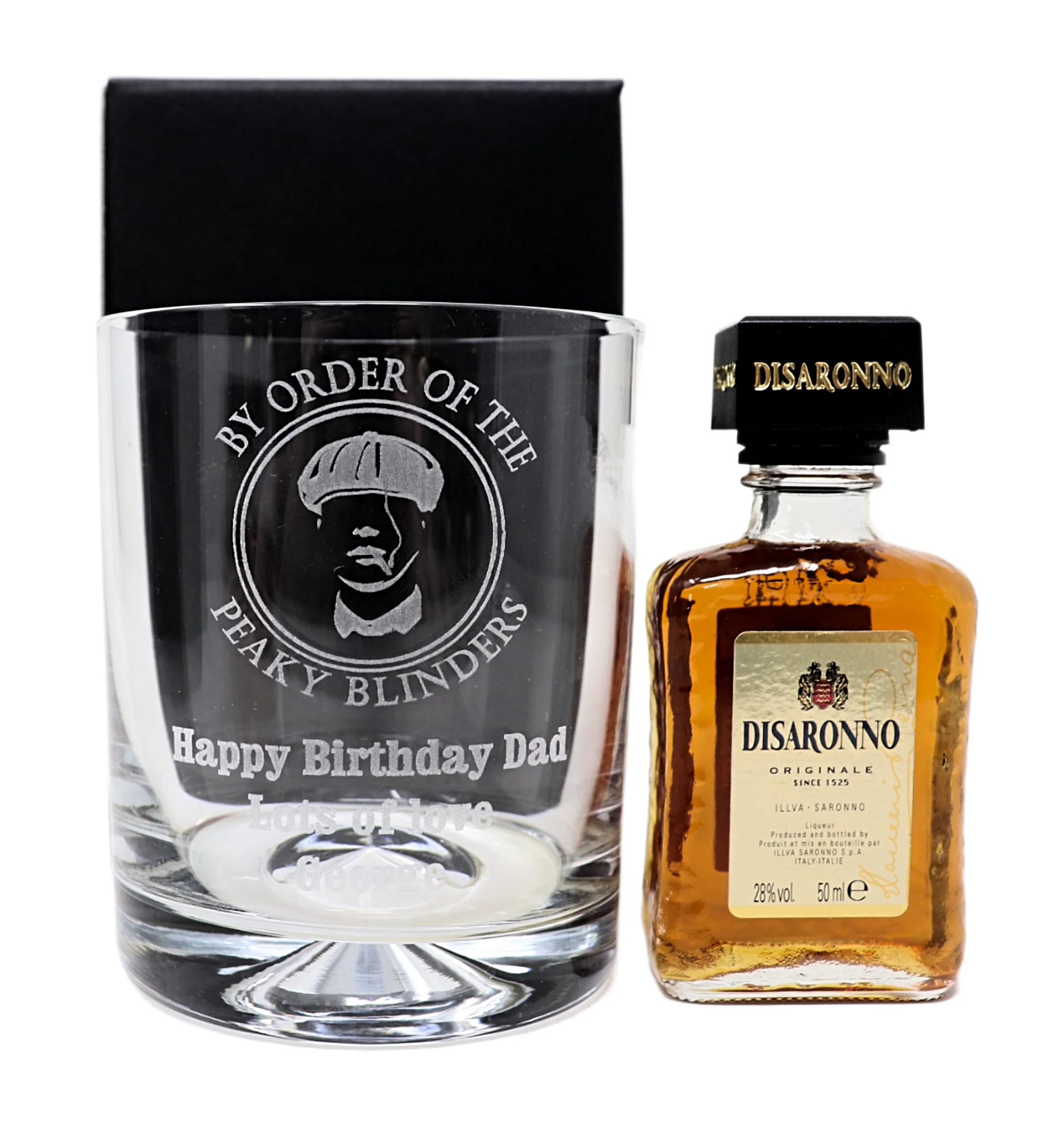 Personalised Glass Tumbler & Miniature - Peaky Blinders Design - Image 3