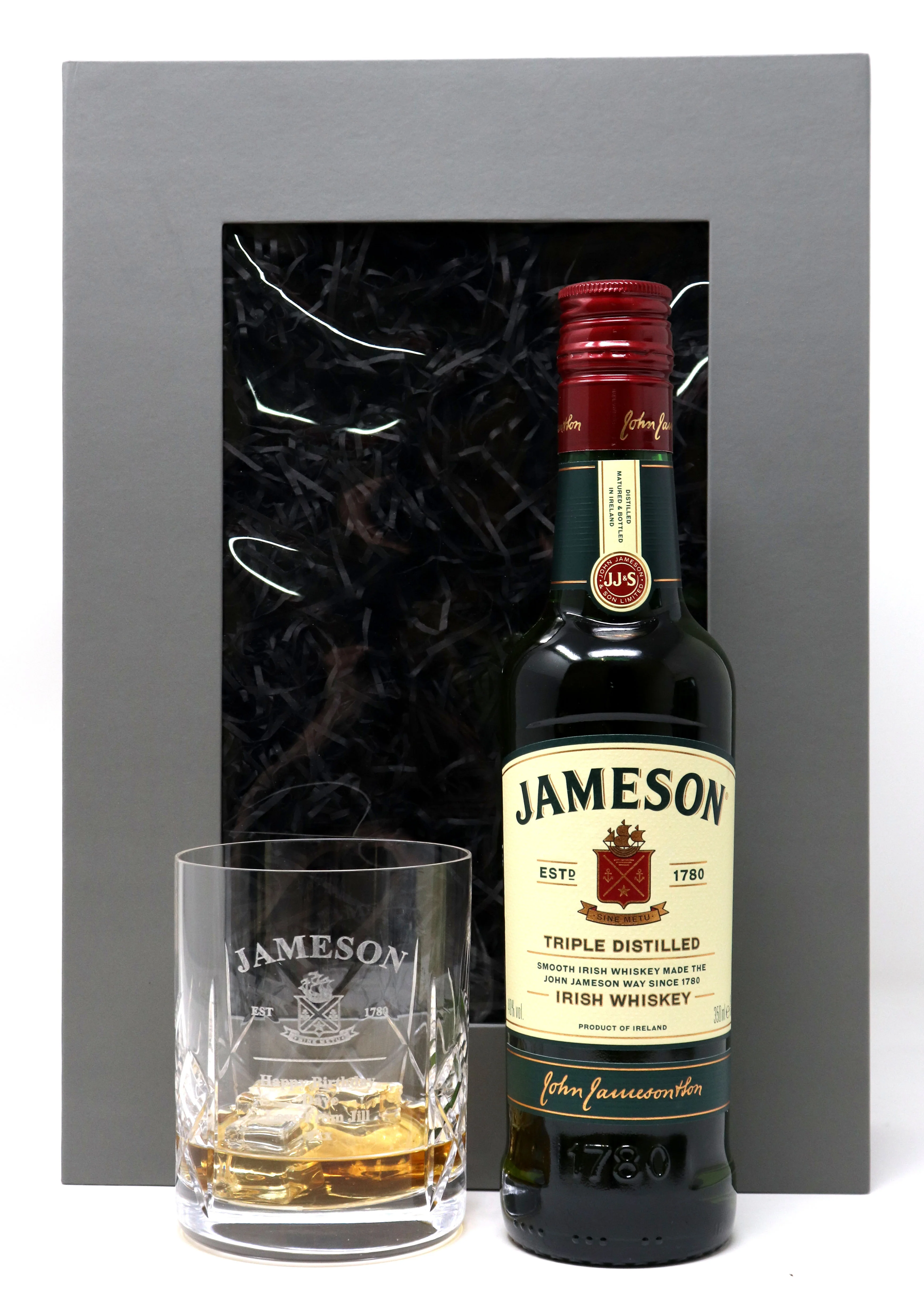 Personalised Crystal Glass Tumbler & 35cl Jameson Irish Whiskey - Label Design - Image 3