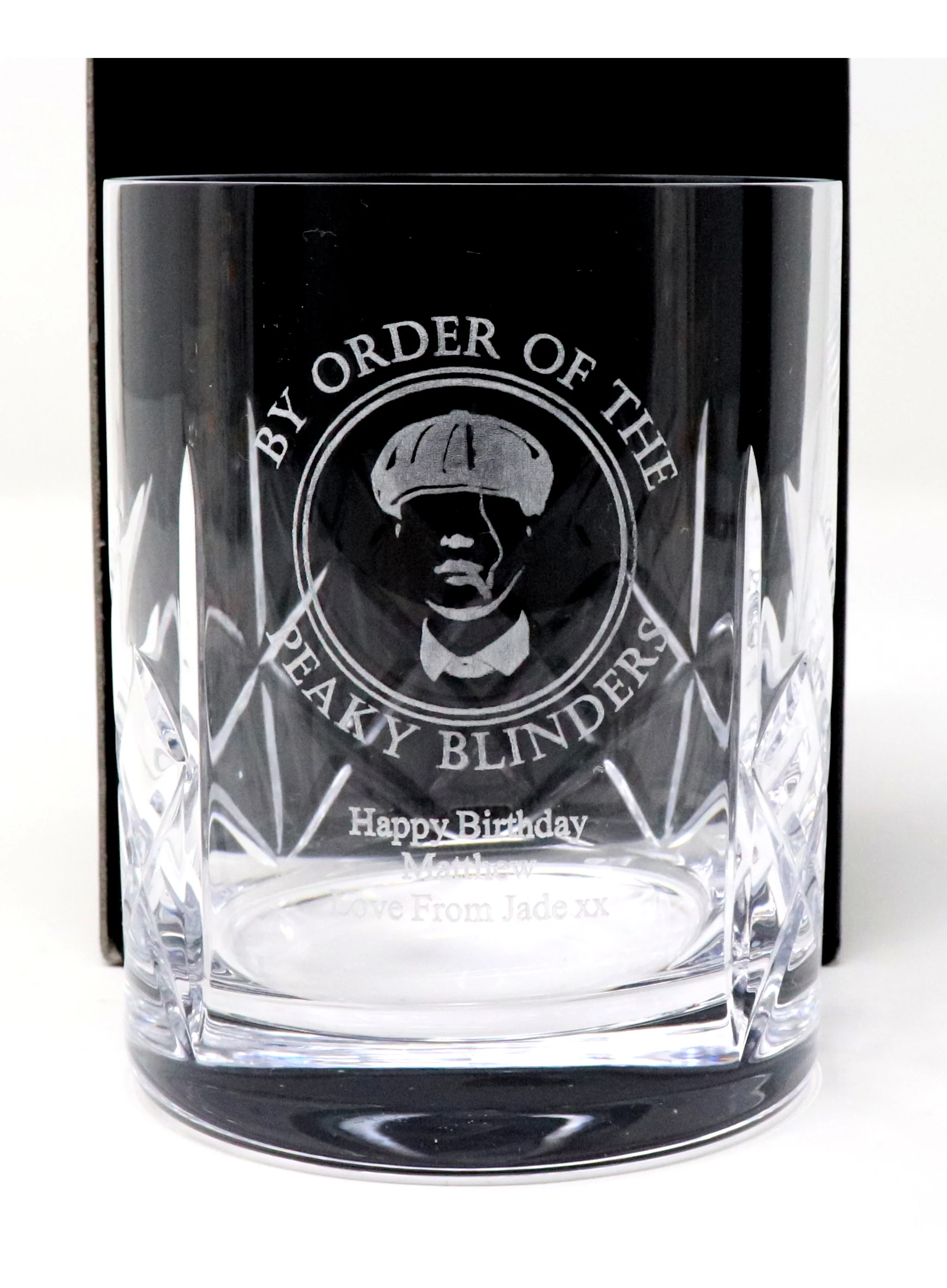 Personalised Crystal Glass Tumbler - Peaky Blinders Design - Image 3