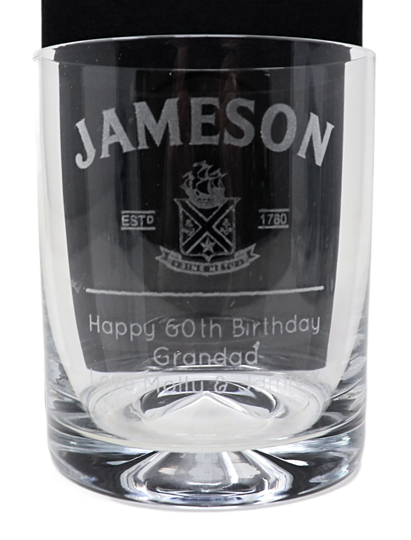 Personalised Glass Tumbler & 35cl Jameson - Label Design - Image 4