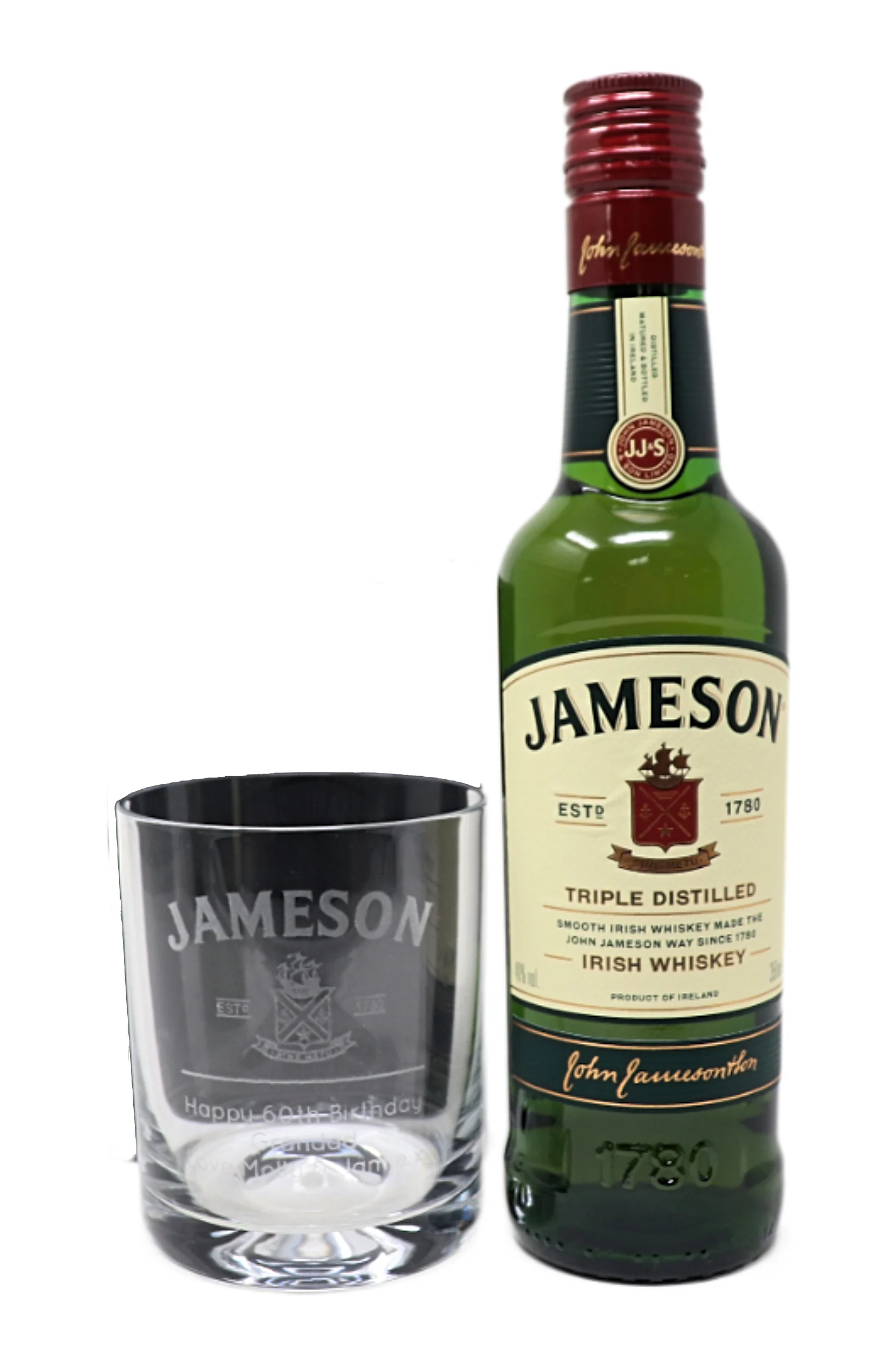 Personalised Glass Tumbler & 35cl Jameson - Label Design - Image 5