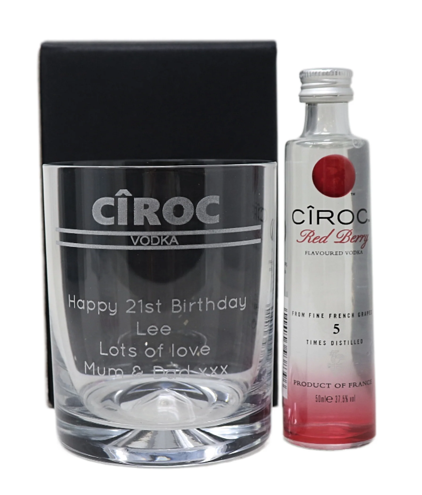 Personalised Glass Tumbler & Miniature - Ciroc Banner Design - Image 3