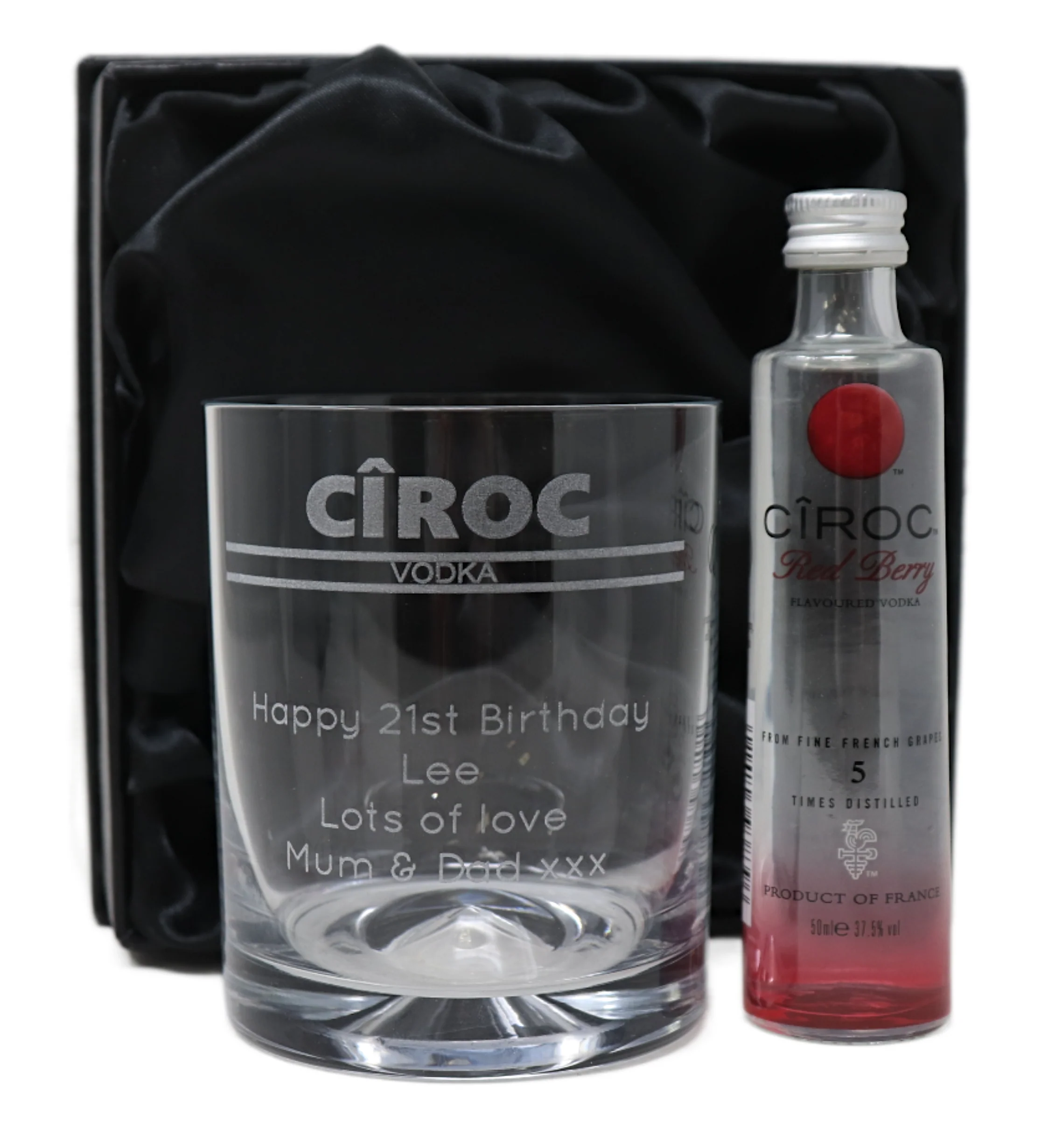 Personalised Glass Tumbler & Miniature - Ciroc Banner Design - Image 4