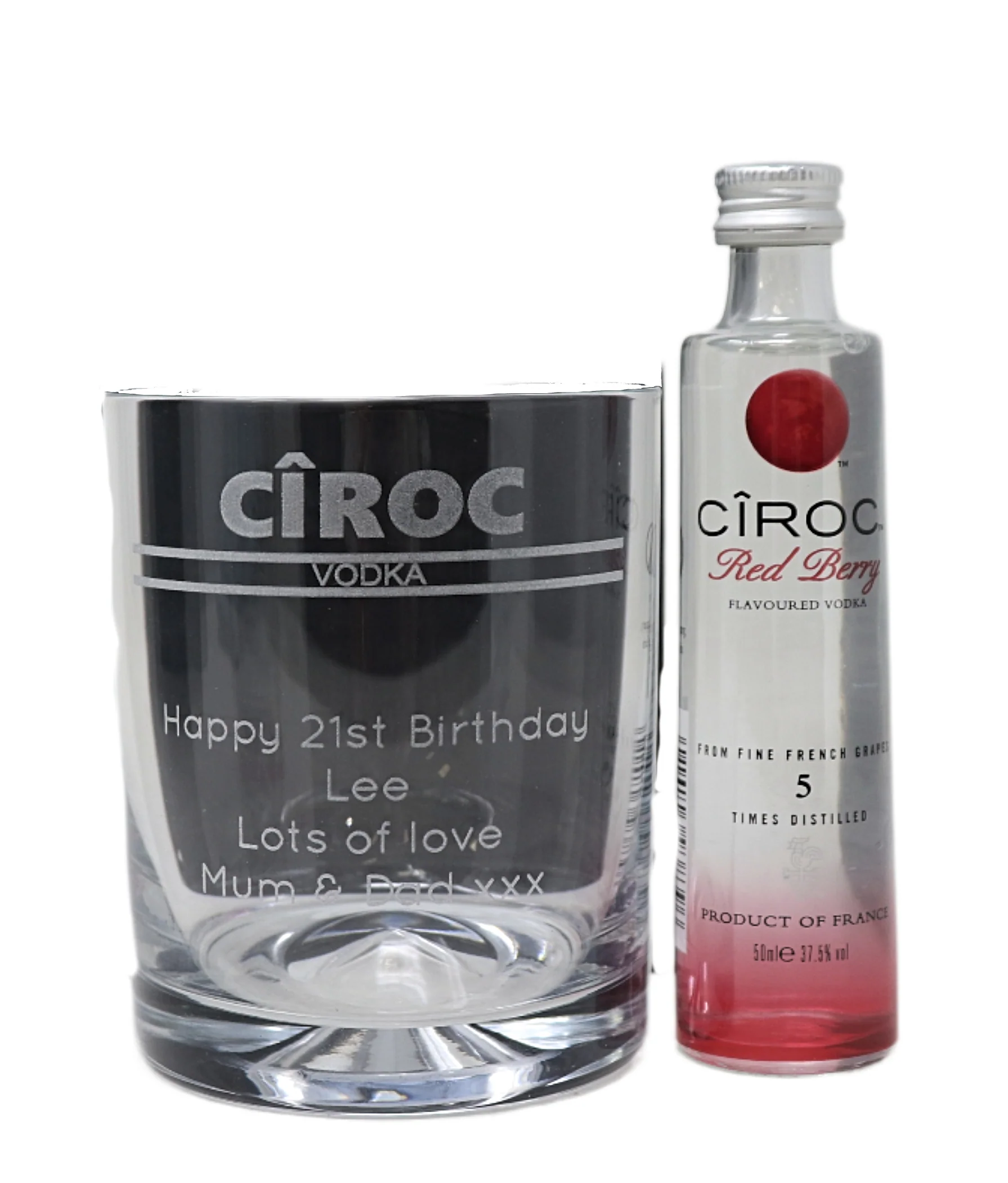 Personalised Glass Tumbler & Miniature - Ciroc Banner Design - Image 6