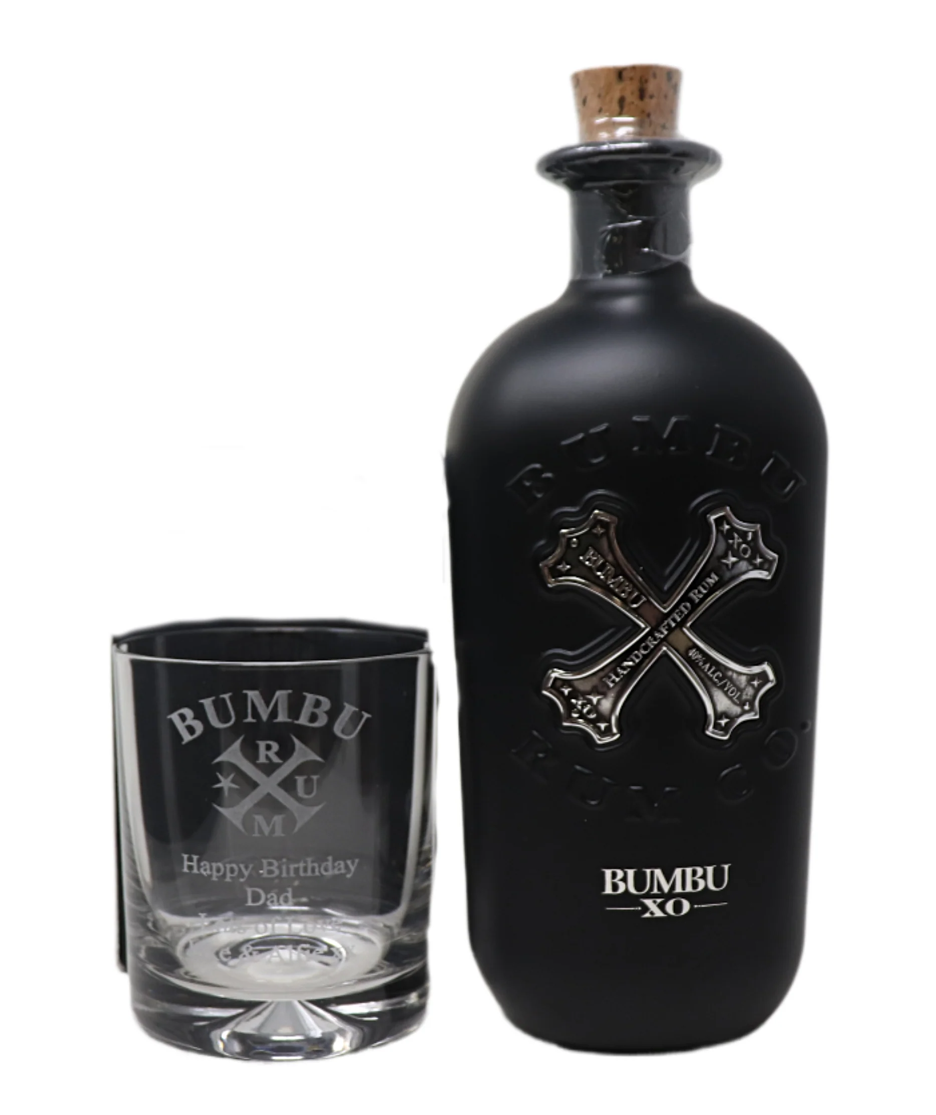 Personalised Glass Tumbler & 70cl Bumbu - Bumbu Rum Design - Image 7