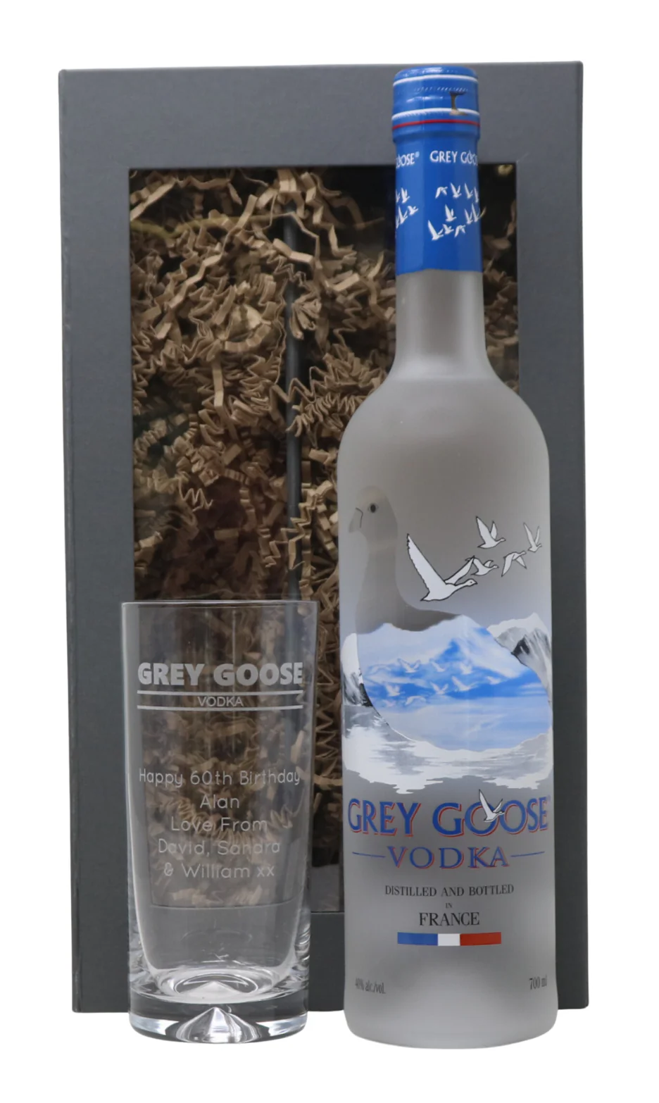 Personalised Highball Glass & 70cl Grey Goose - Banner Design - Image 2