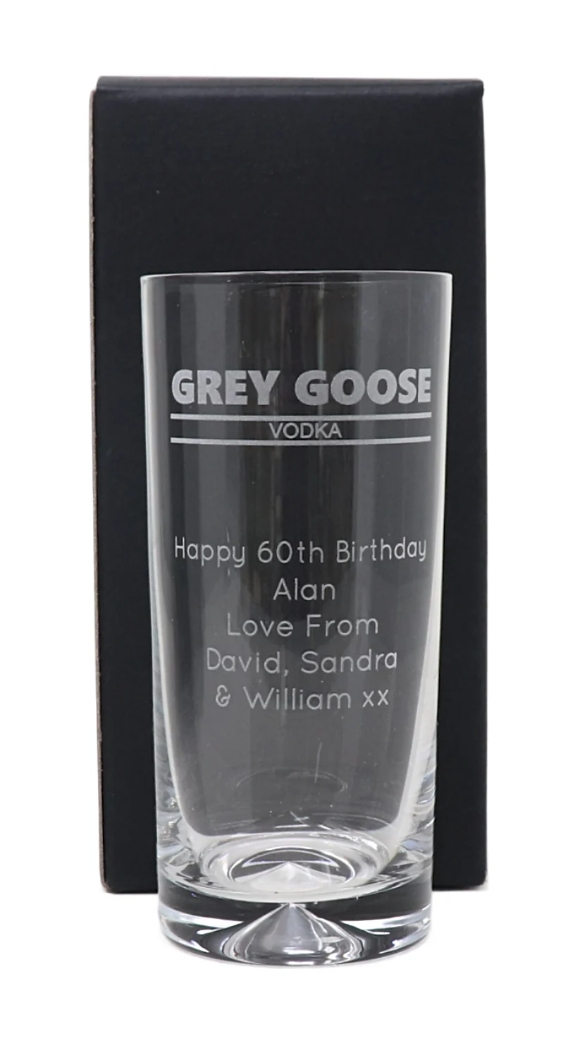 Personalised Highball Glass & 70cl Grey Goose - Banner Design - Image 3