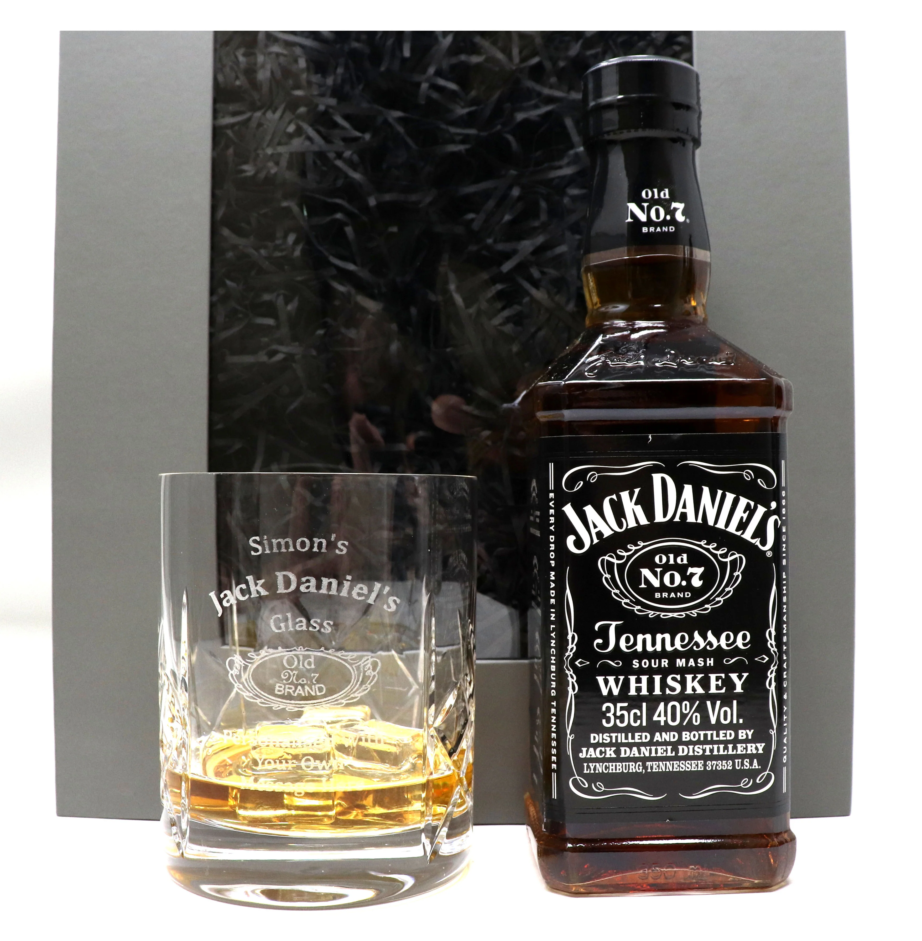 Personalised Crystal Glass Tumbler & 35cl Jack Daniels - Jack Daniels Design - Image 2