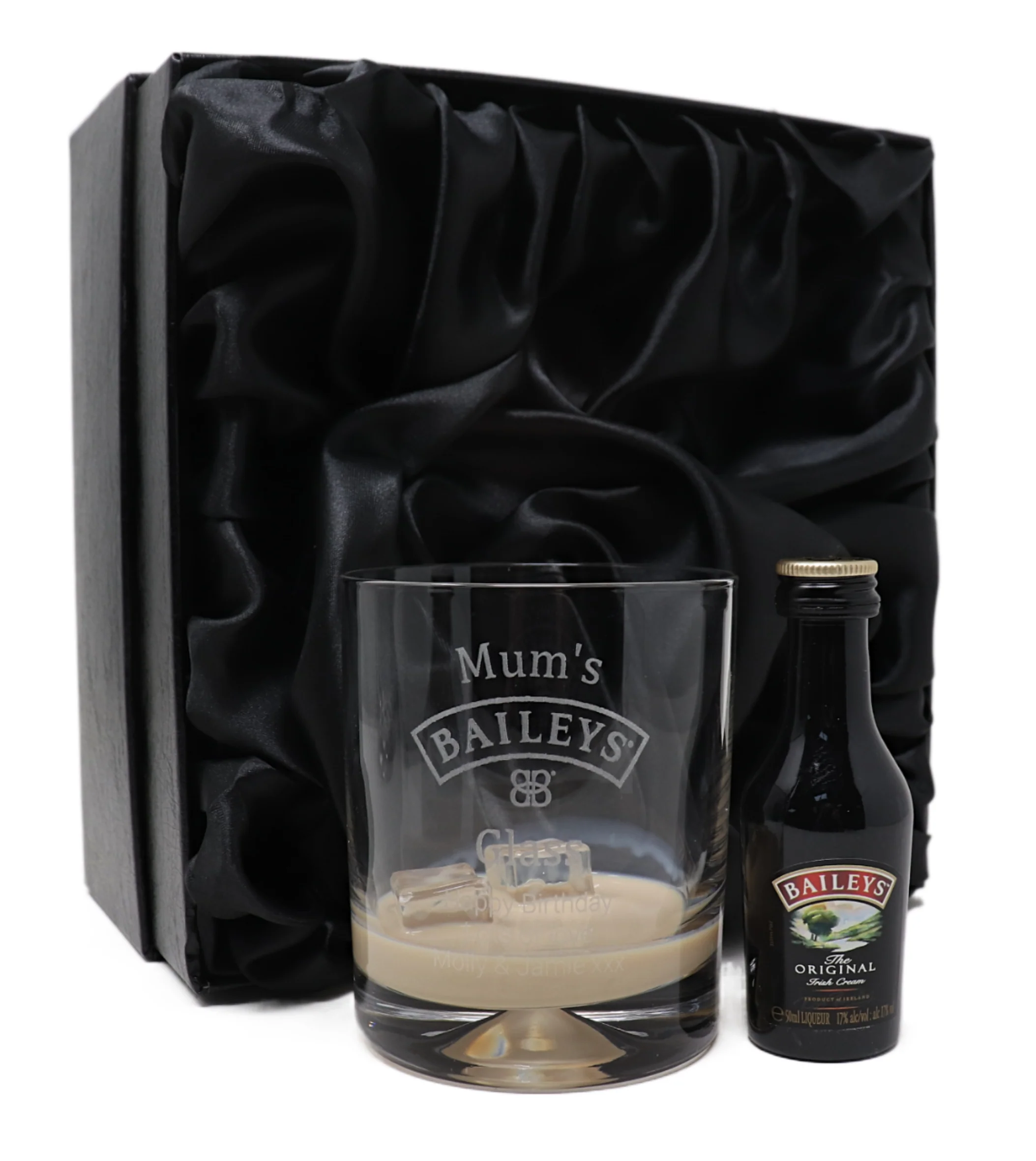 Personalised Glass Tumbler & Miniature - Baileys Design - Image 3