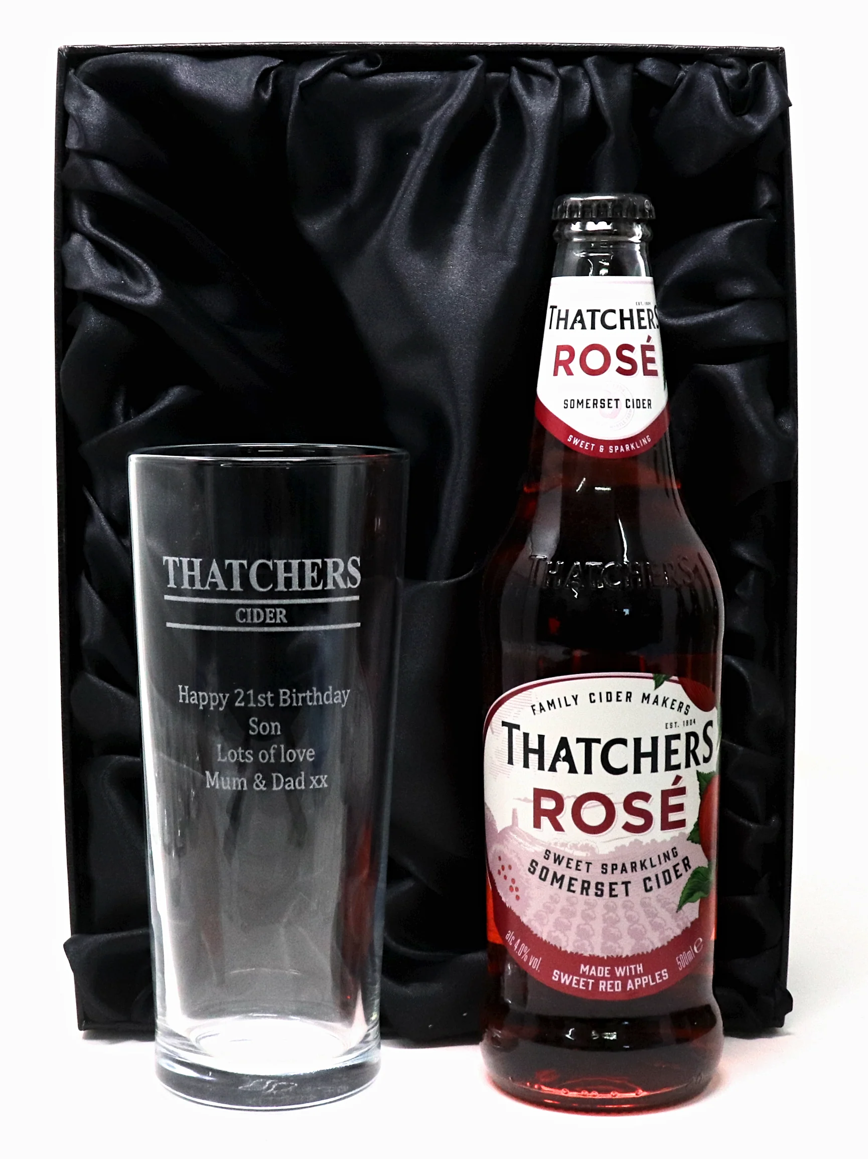 Personalised Pint Glass & Cider Gift Set - Thatchers Cider Design - Image 4