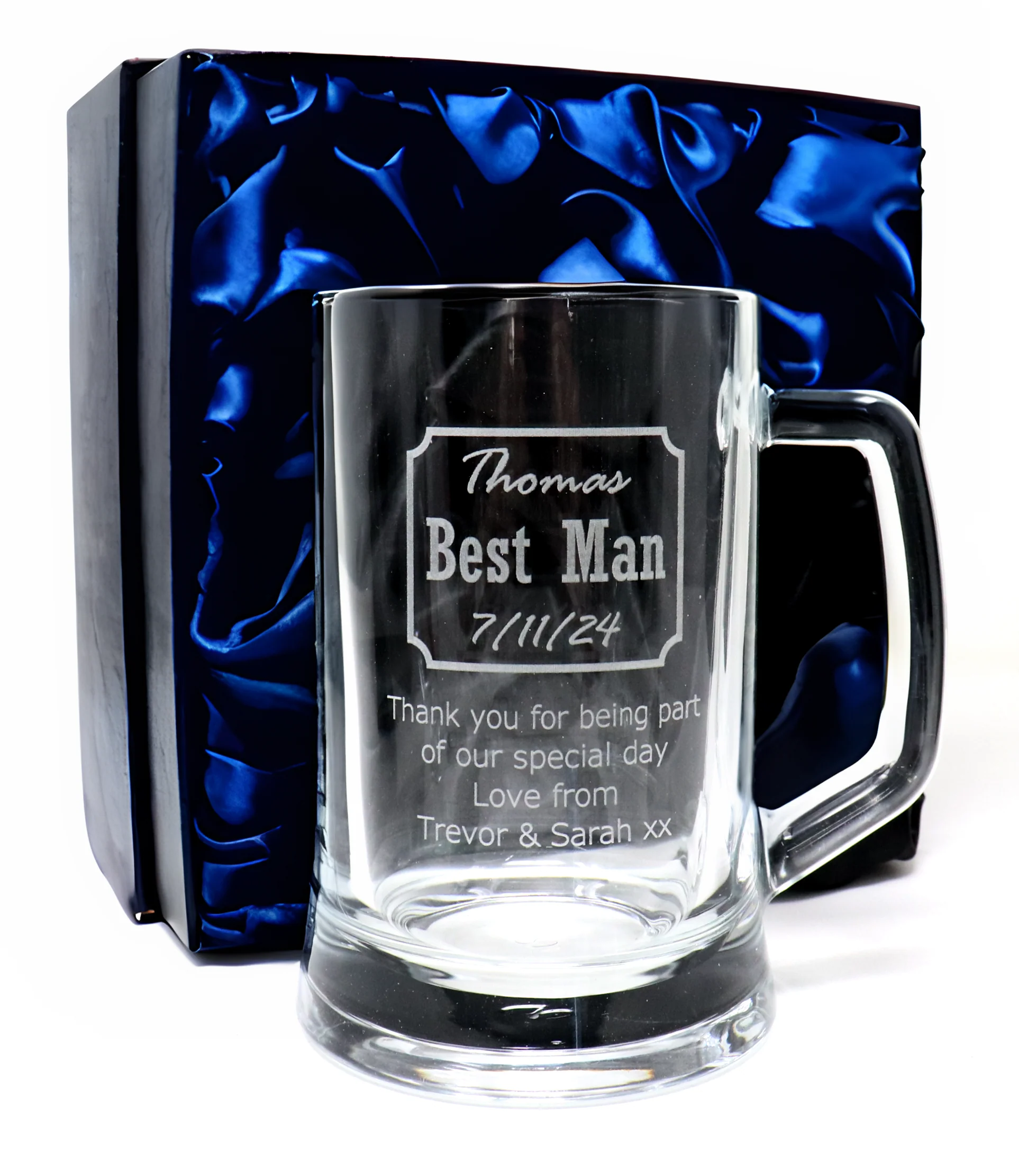 Personalised Pint Glass Tankard - Best Man/Father of the Bride Wedding Design - Image 4