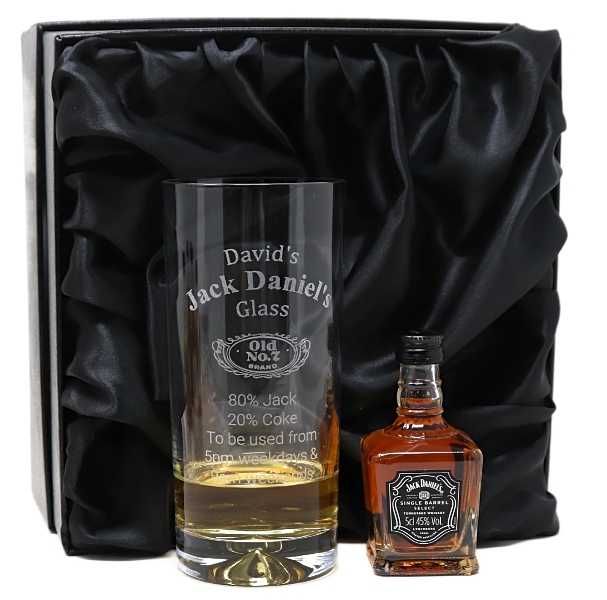 Personalised Highball Glass & Miniature - Jack Daniels % Design - Image 16