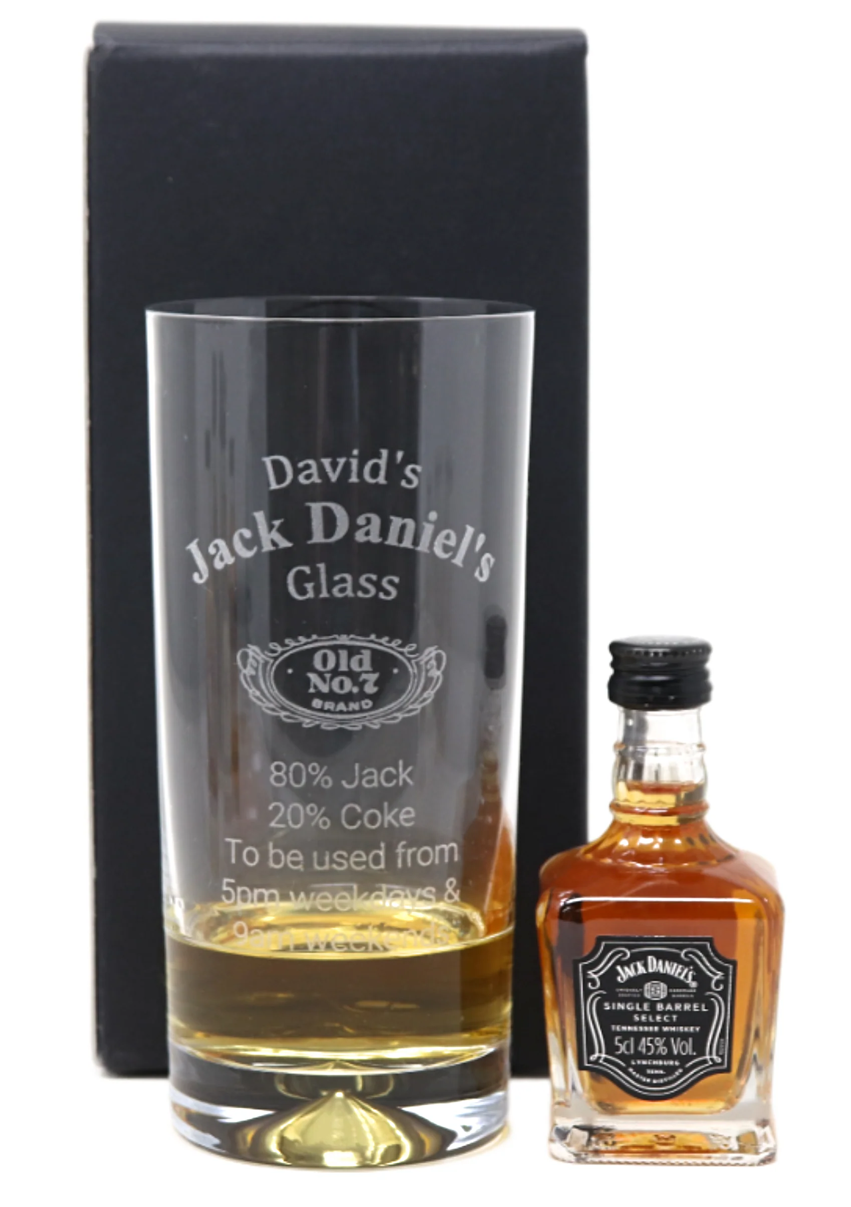 Personalised Highball Glass & Miniature - Jack Daniels % Design - Image 17