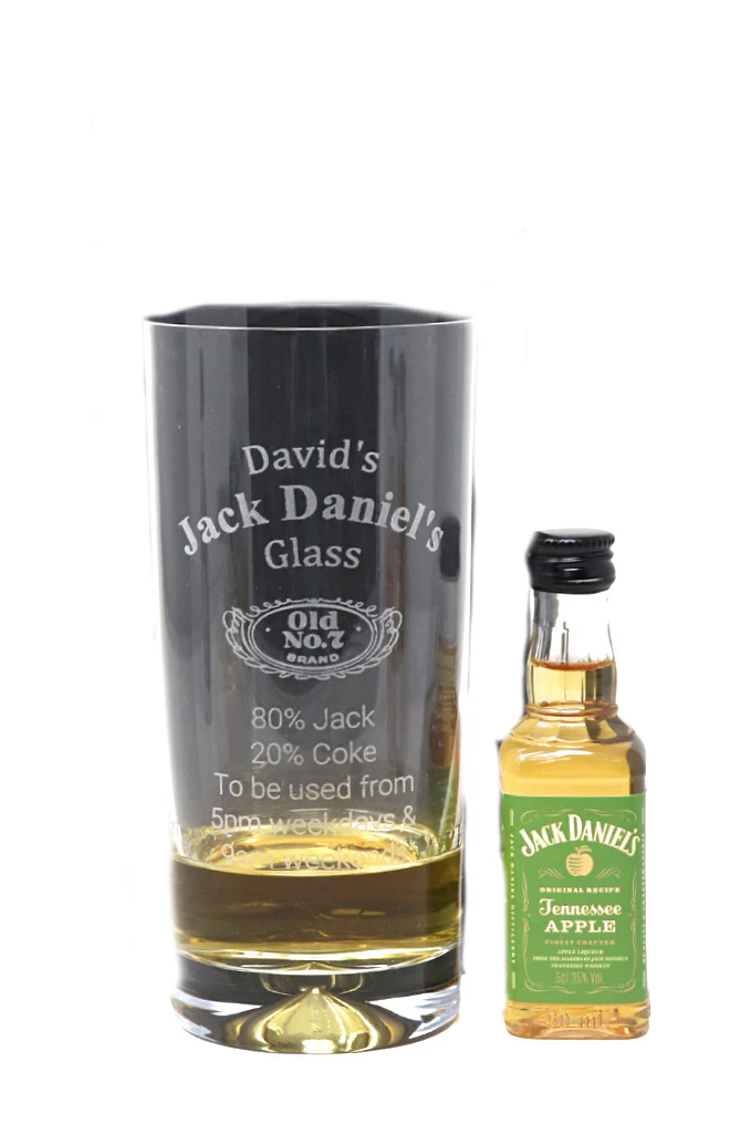 Personalised Highball Glass & Miniature - Jack Daniels % Design - Image 20
