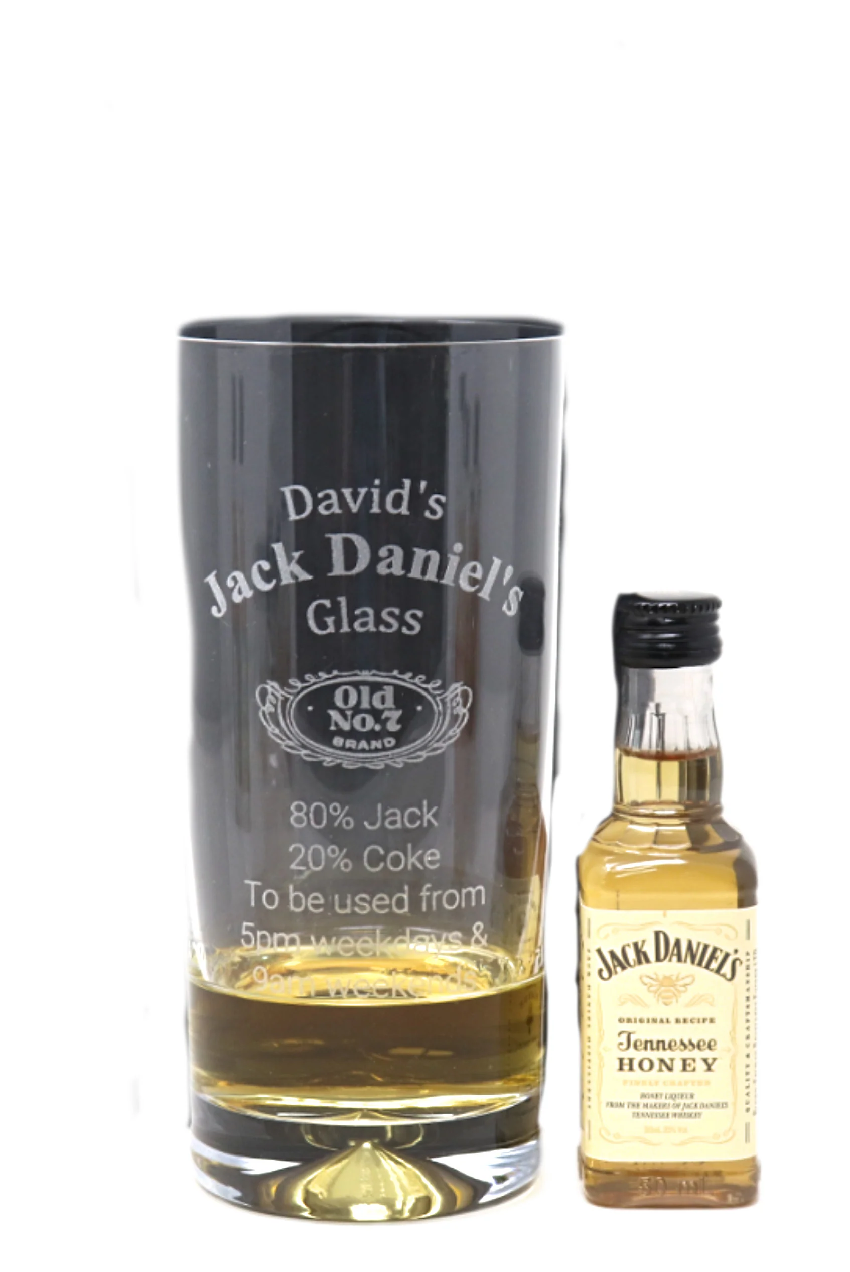 Personalised Highball Glass & Miniature - Jack Daniels % Design - Image 21