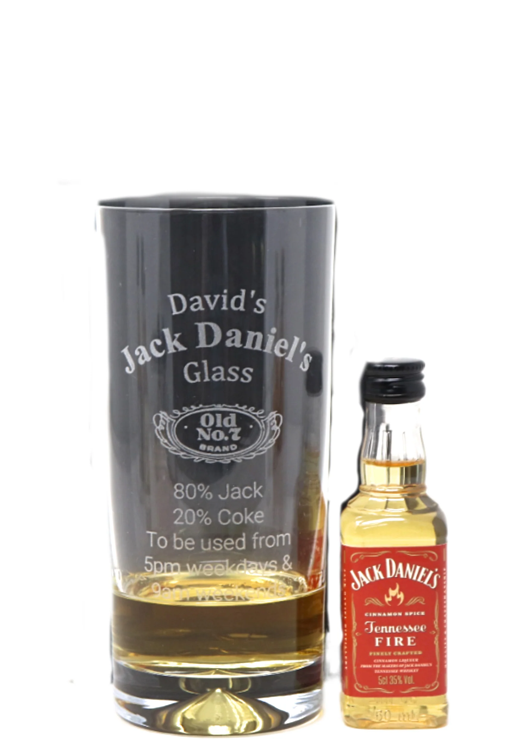 Personalised Highball Glass & Miniature - Jack Daniels % Design - Image 22