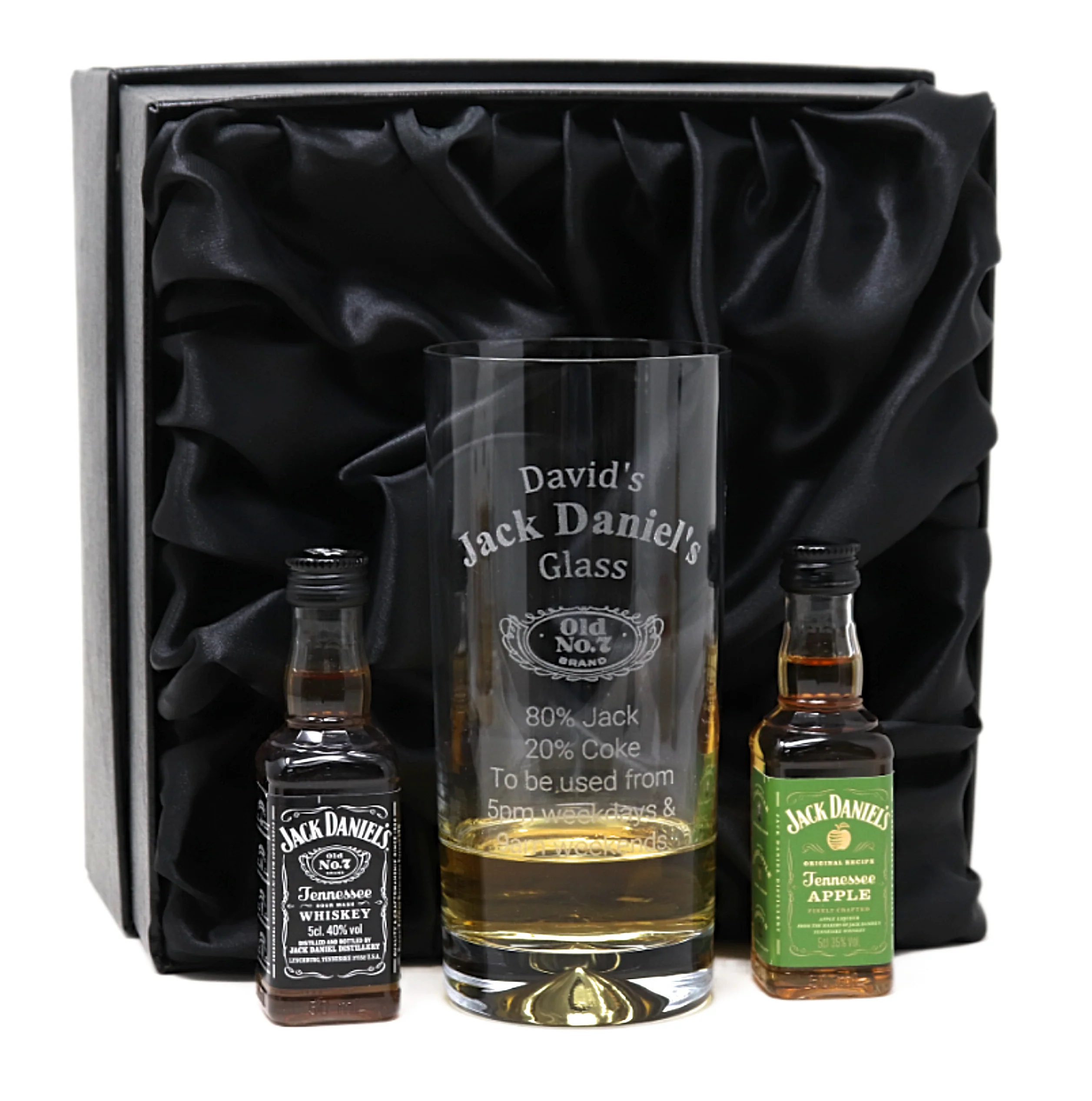 Personalised Highball Glass & Miniature - Jack Daniels % Design - Image 3