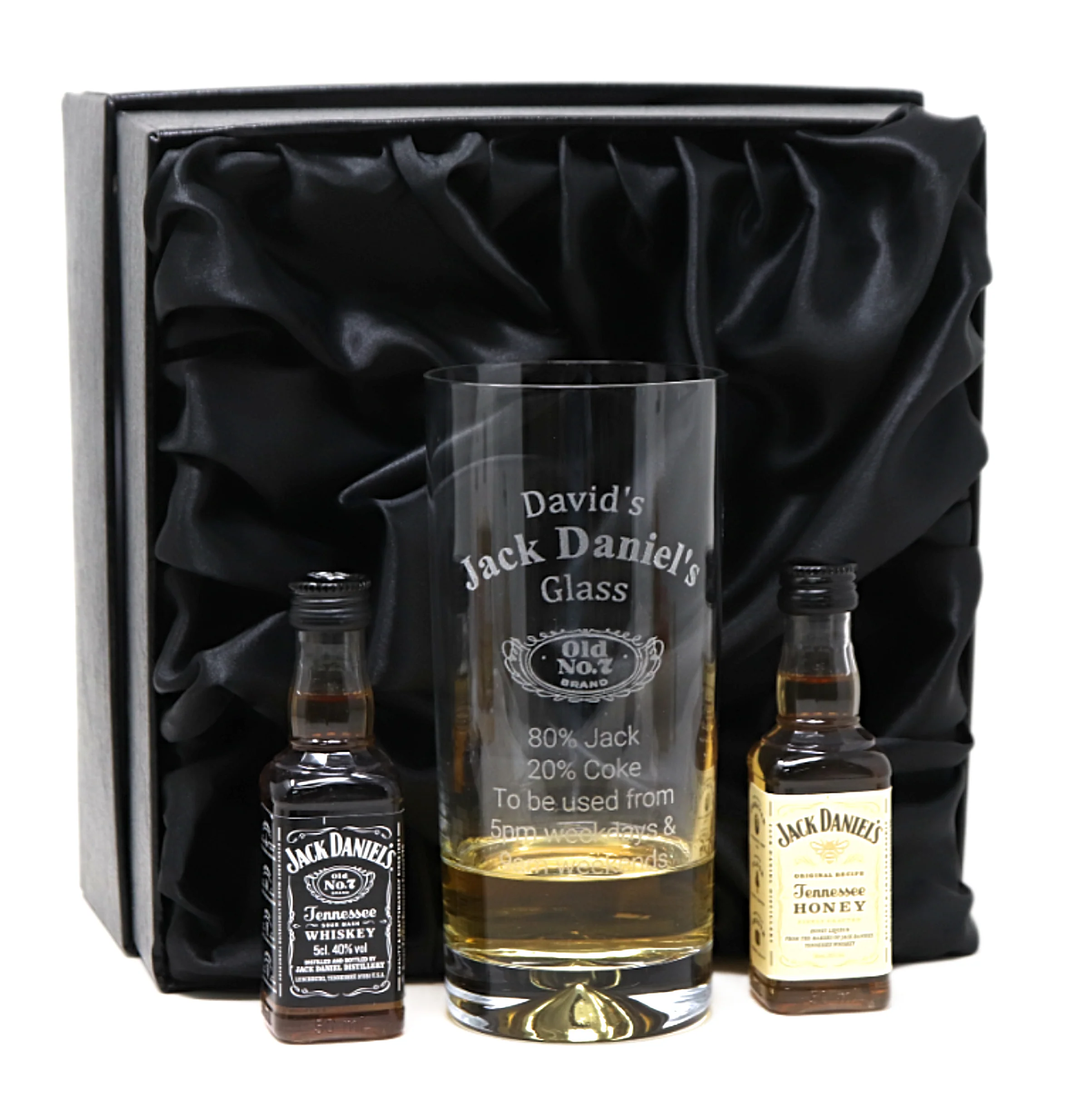 Personalised Highball Glass & Miniature - Jack Daniels % Design - Image 4