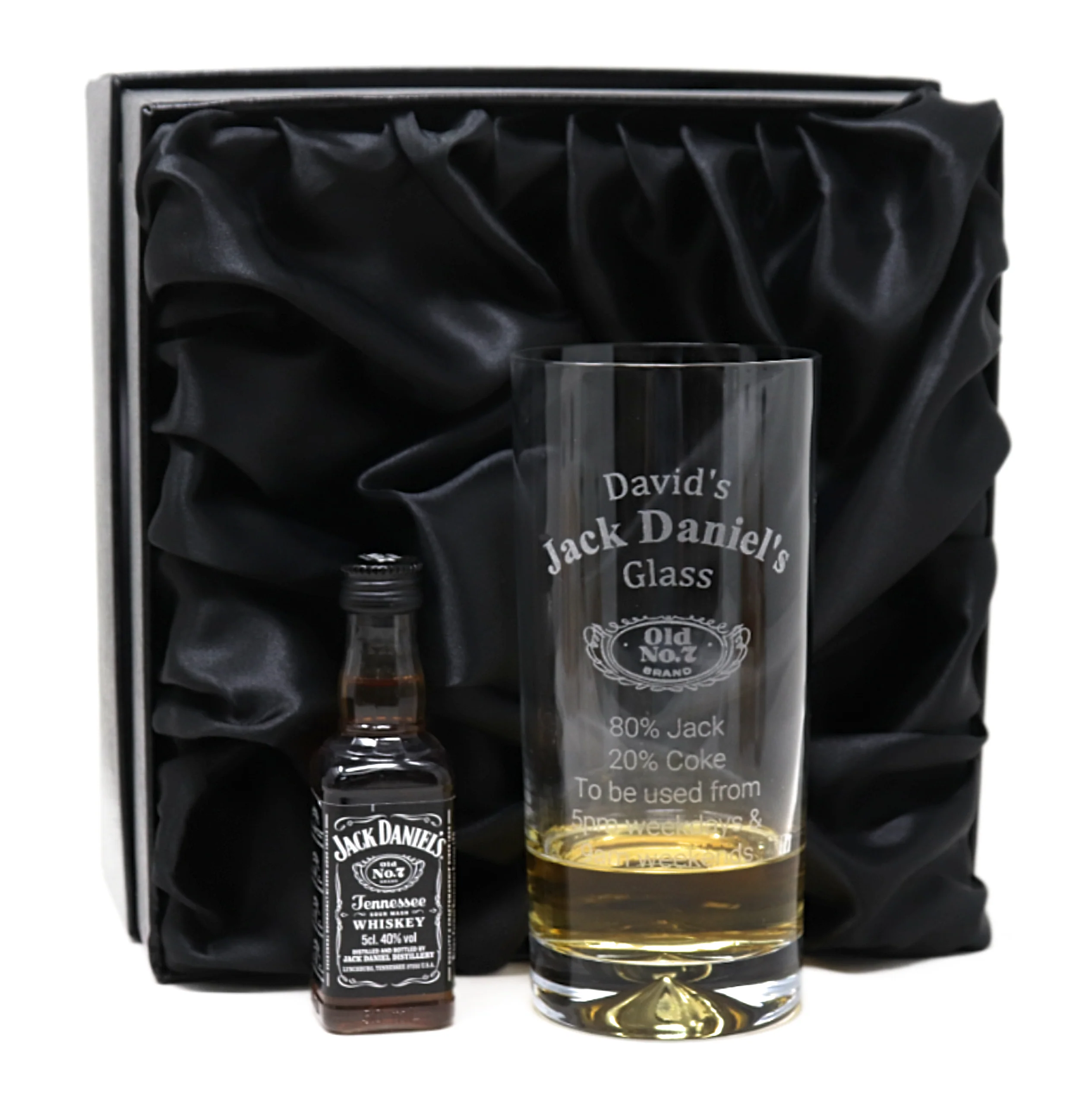 Personalised Highball Glass & Miniature - Jack Daniels % Design - Image 6