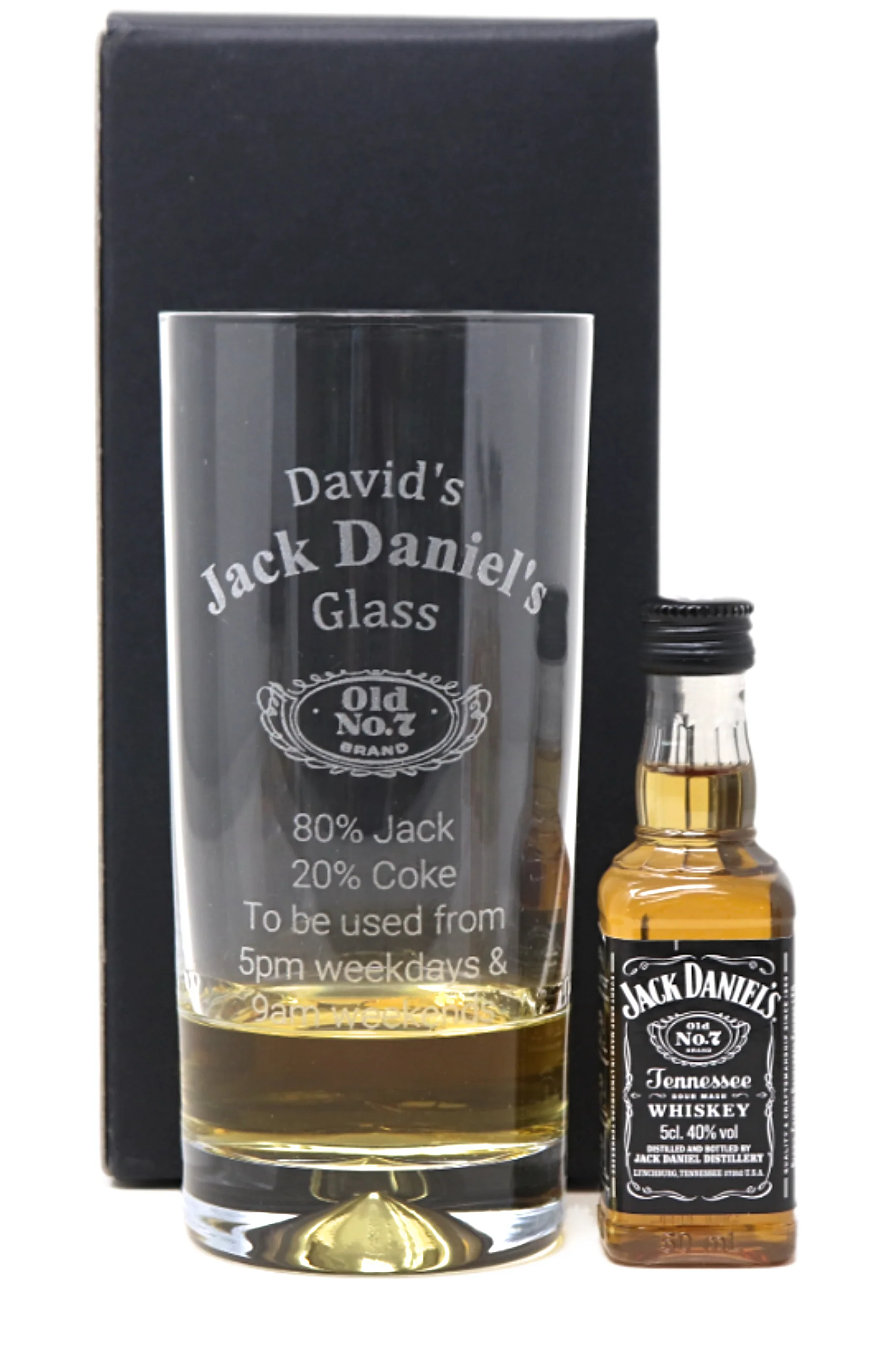 Personalised Highball Glass & Miniature - Jack Daniels % Design - Image 8