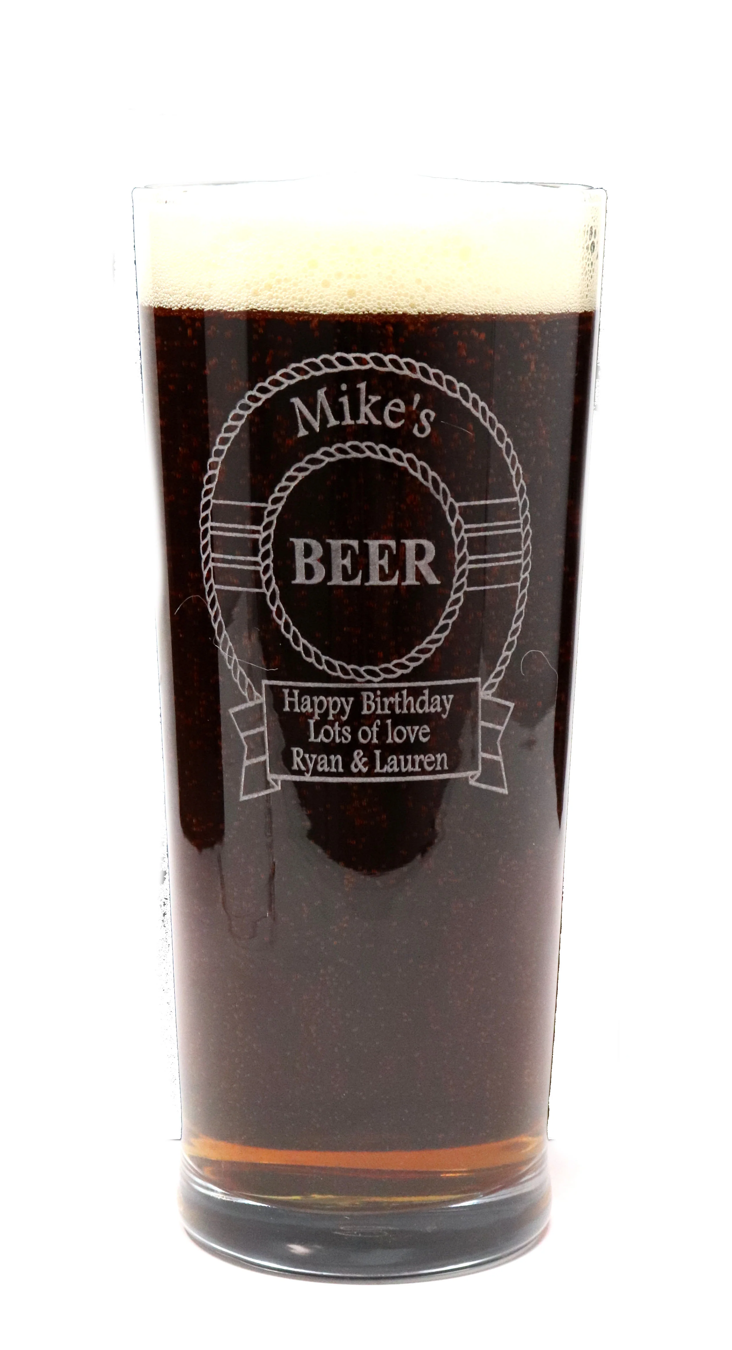 Personalised Kraft Hawkstone Lager Beer Box & Engraved Beer Design Pint Glass - Image 2