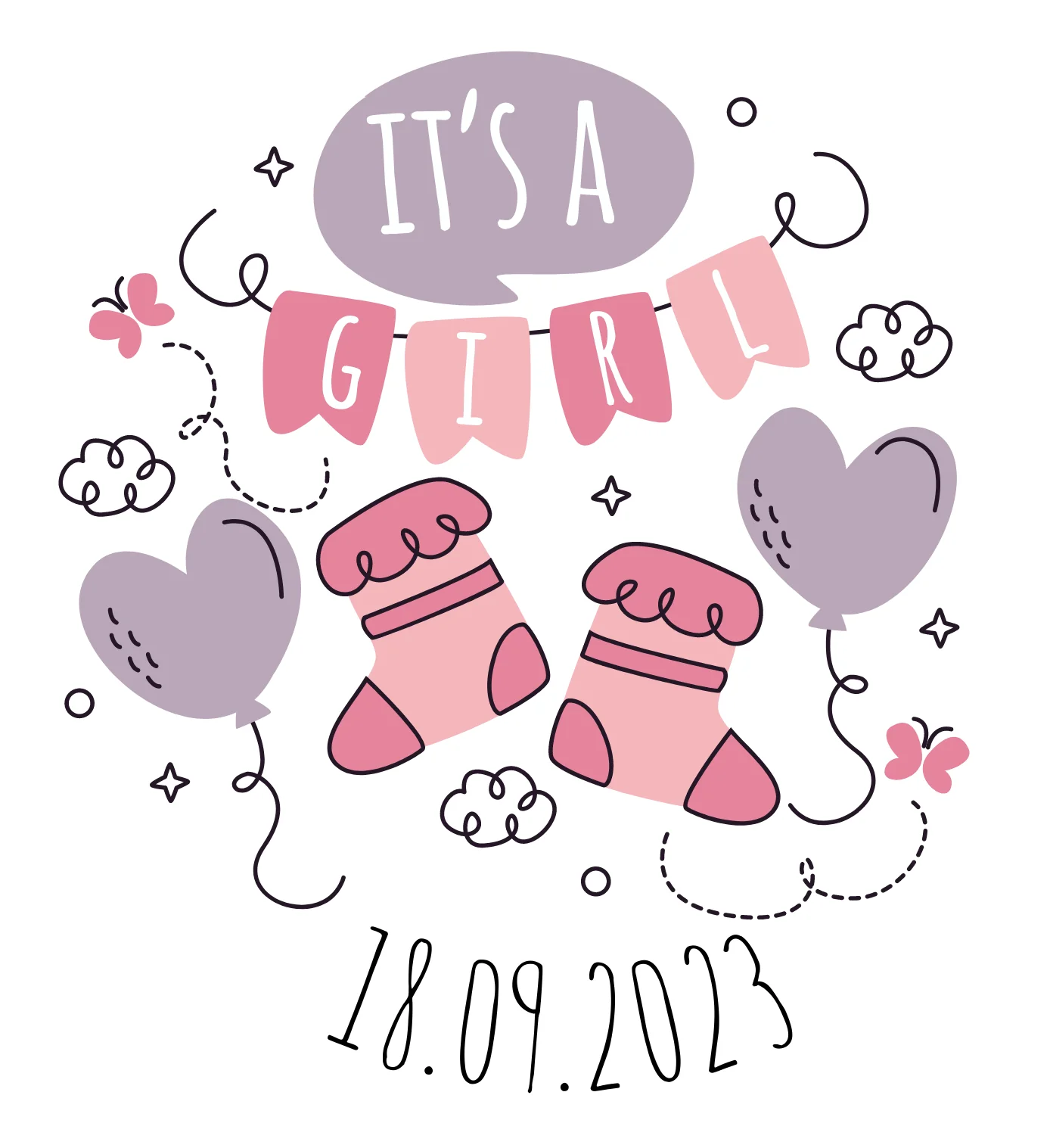Personalised New Baby Girl Edible Cocktail Drink Toppers - Image 4