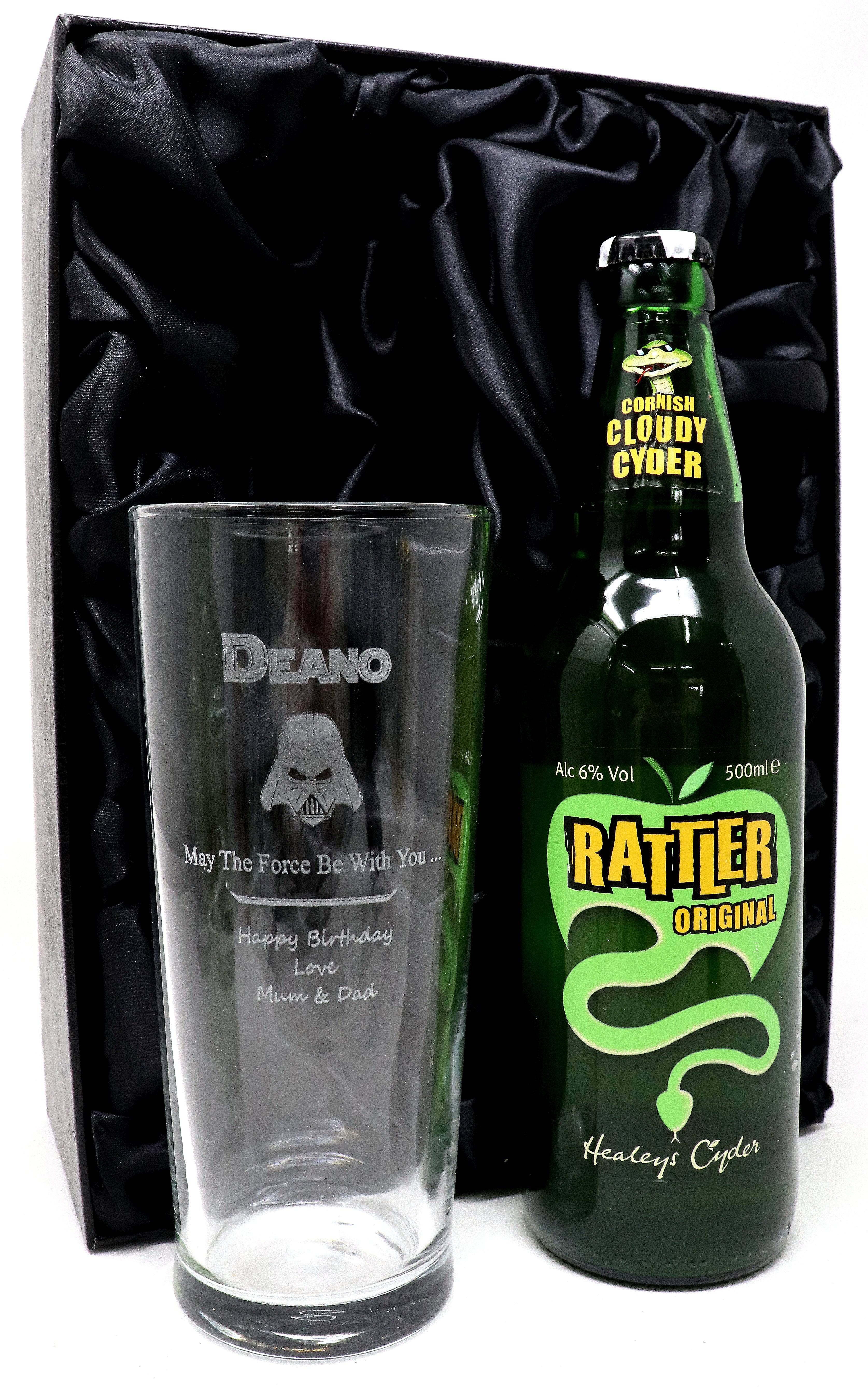 Personalised Pint Glass & Beer/Cider Gift Set - Star Wars Darth Vader Design - Image 3