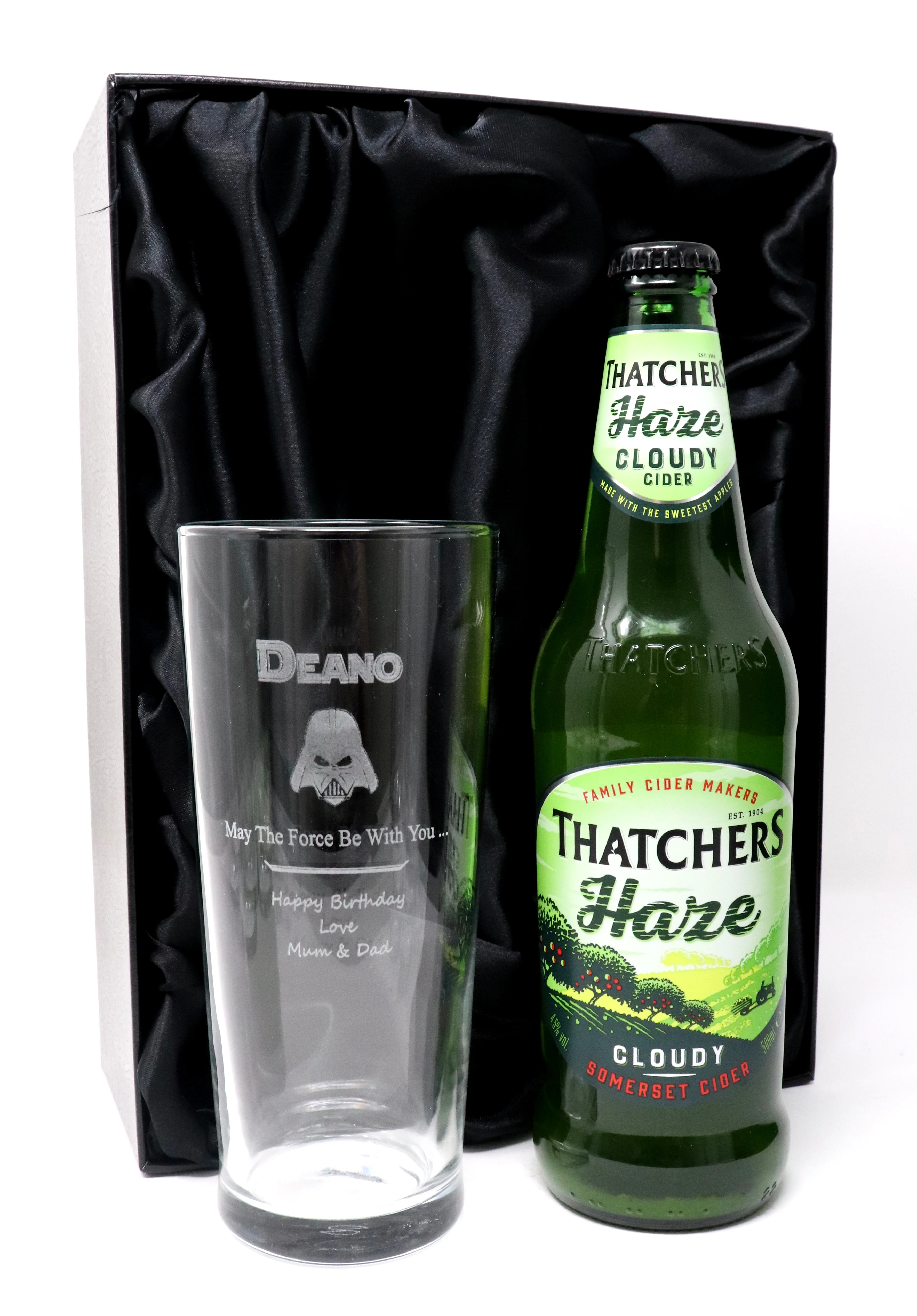 Personalised Pint Glass & Beer/Cider Gift Set - Star Wars Darth Vader Design - Image 6