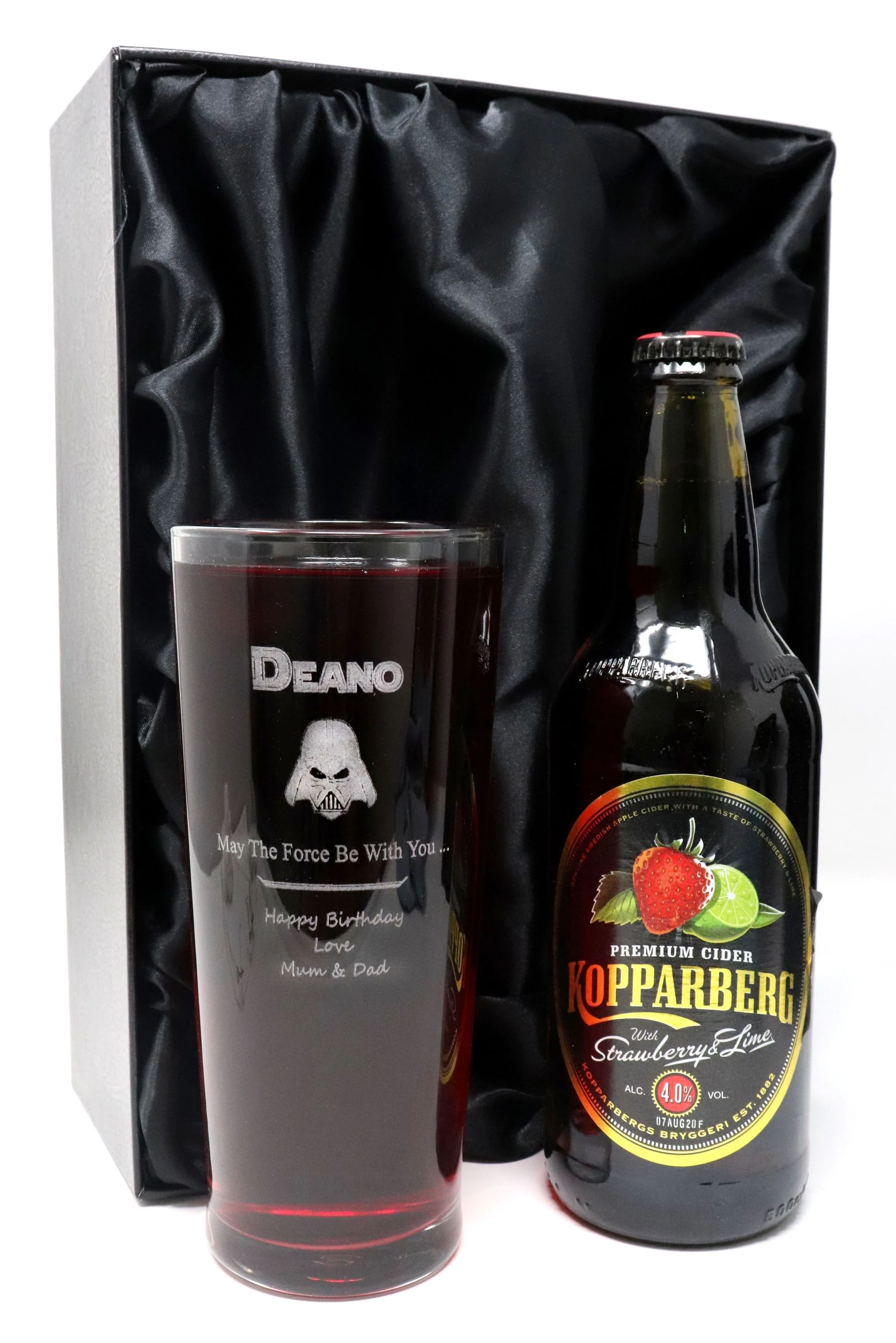 Personalised Pint Glass & Beer/Cider Gift Set - Star Wars Darth Vader Design - Image 7
