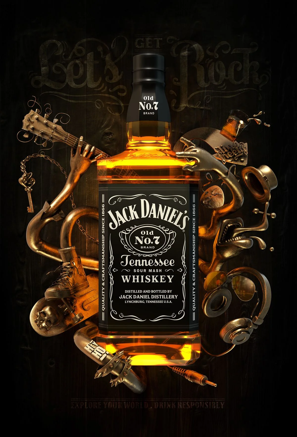 Personalised Pair of Crystal Tumblers & Jack Daniels - Jack Daniels Design - Image 3