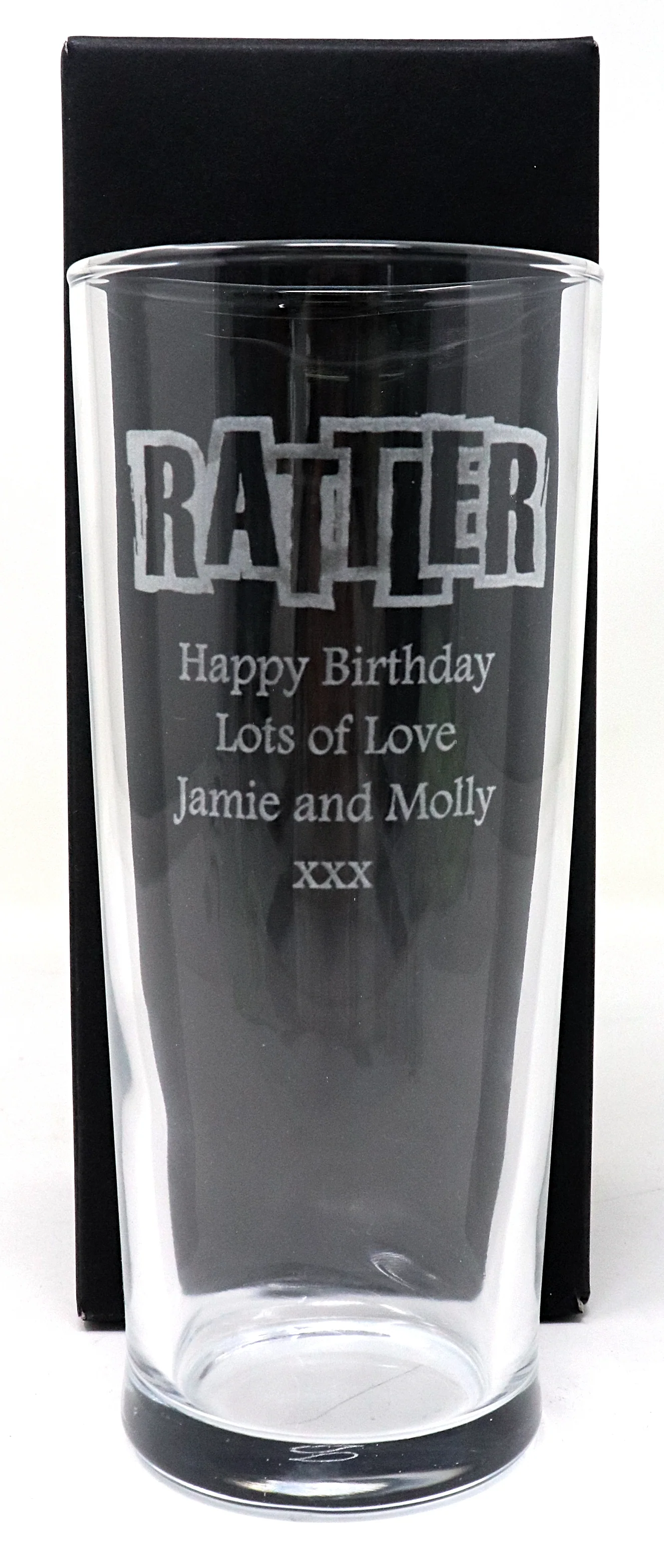 Personalised Pint Glass & 6 Bottles of Rattler Cider Gift Set - Rattler Cyder Design - Image 3