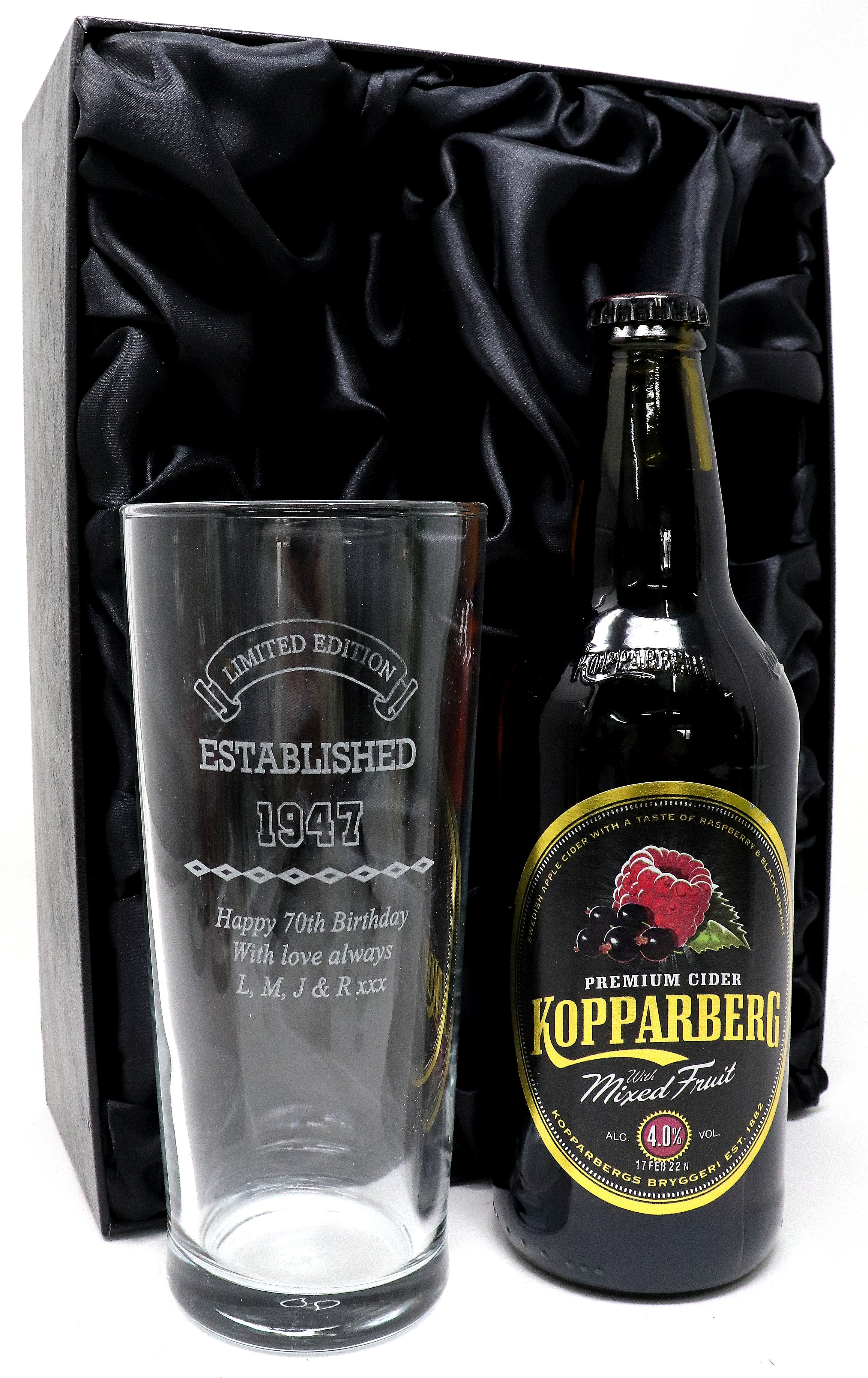 Personalised Pint Glass & Beer/Cider - Established Birthday Design - Image 22