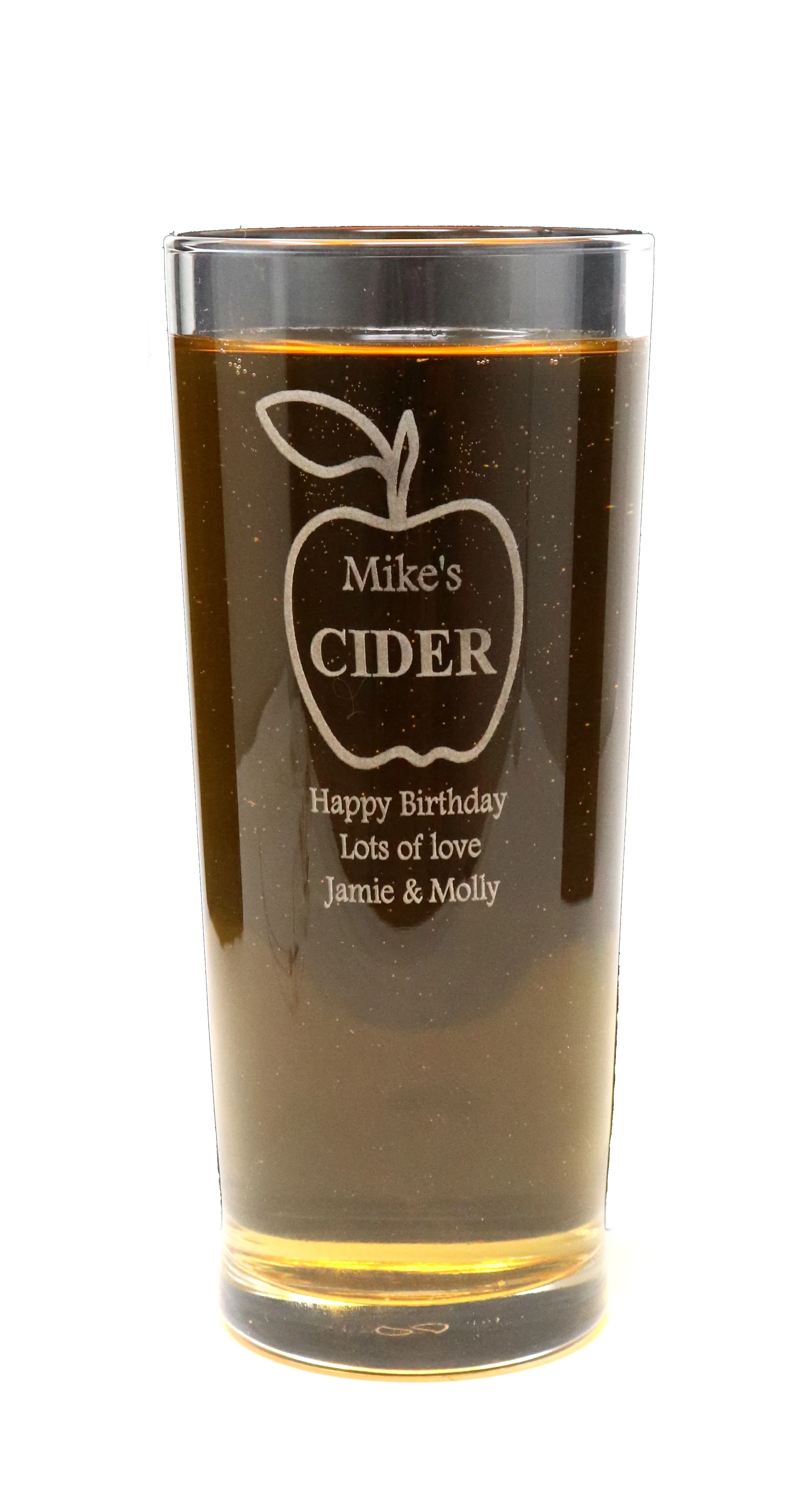 Personalised Engraved Pint Glass - Apple Cider Design - Image 3