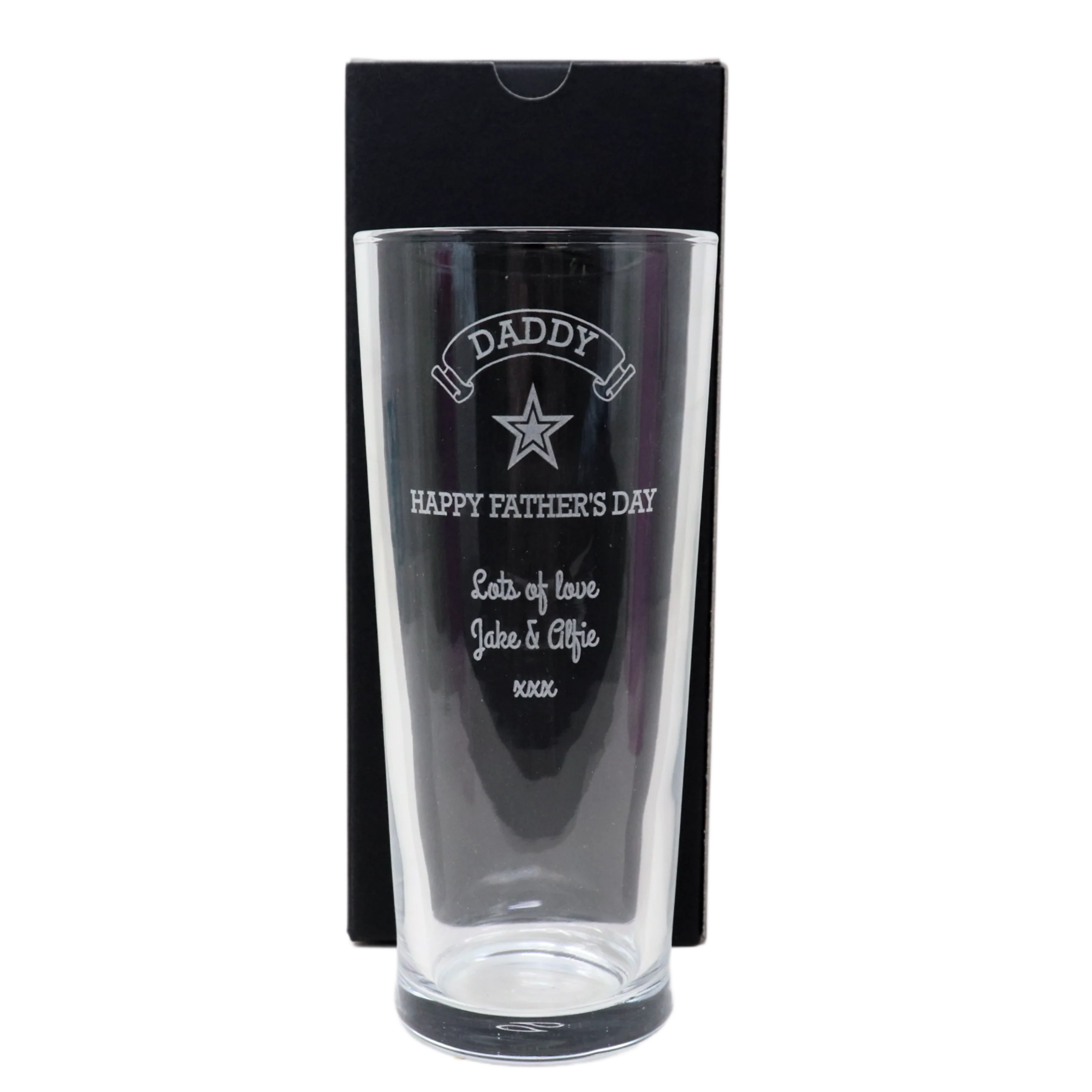Personalised Engraved Pint Glass - Father's Day Design