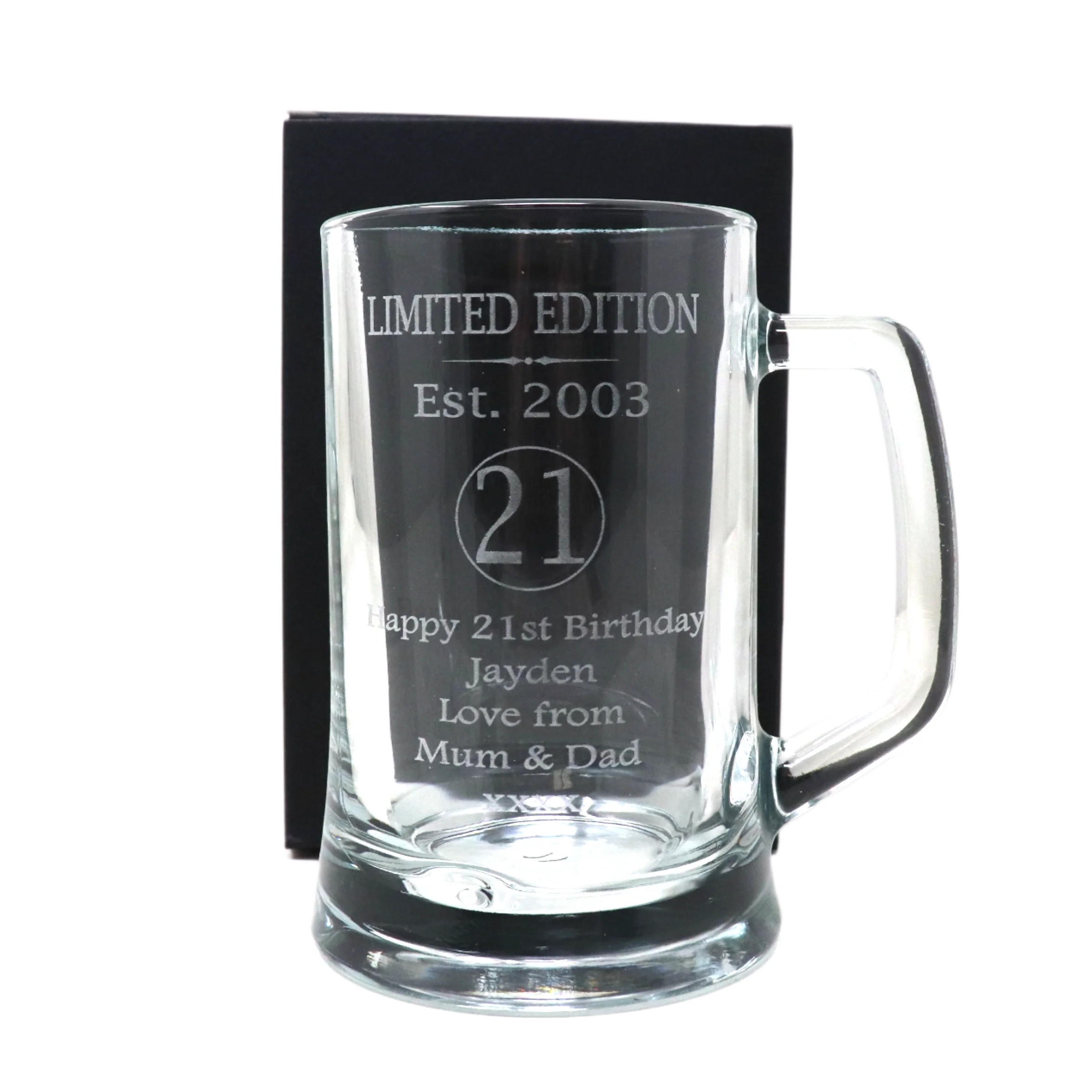 Personalised Pint Glass Tankard & 6 Bottles of Hawkstone Beer Gift Set - 21st Birthday Design - Image 2