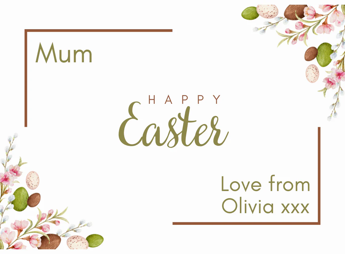 Personalised Prosecco Bottle Label - Easter Flowers Design - Image 2