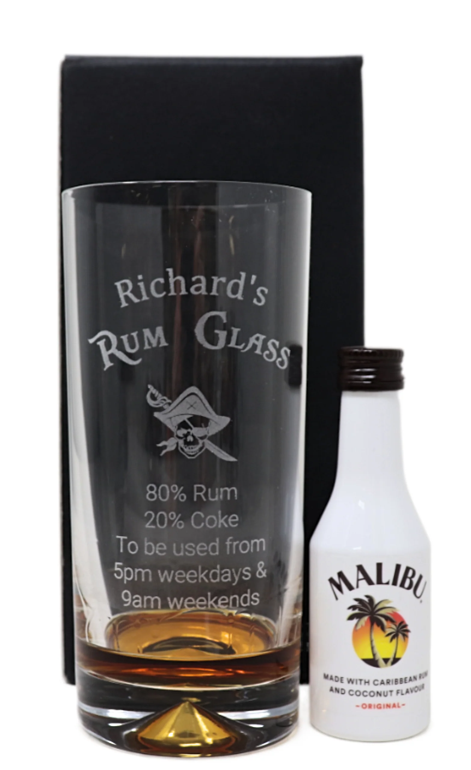 Personalised Rum % Highball Glass & Miniature Rum Gift Set - Image 10