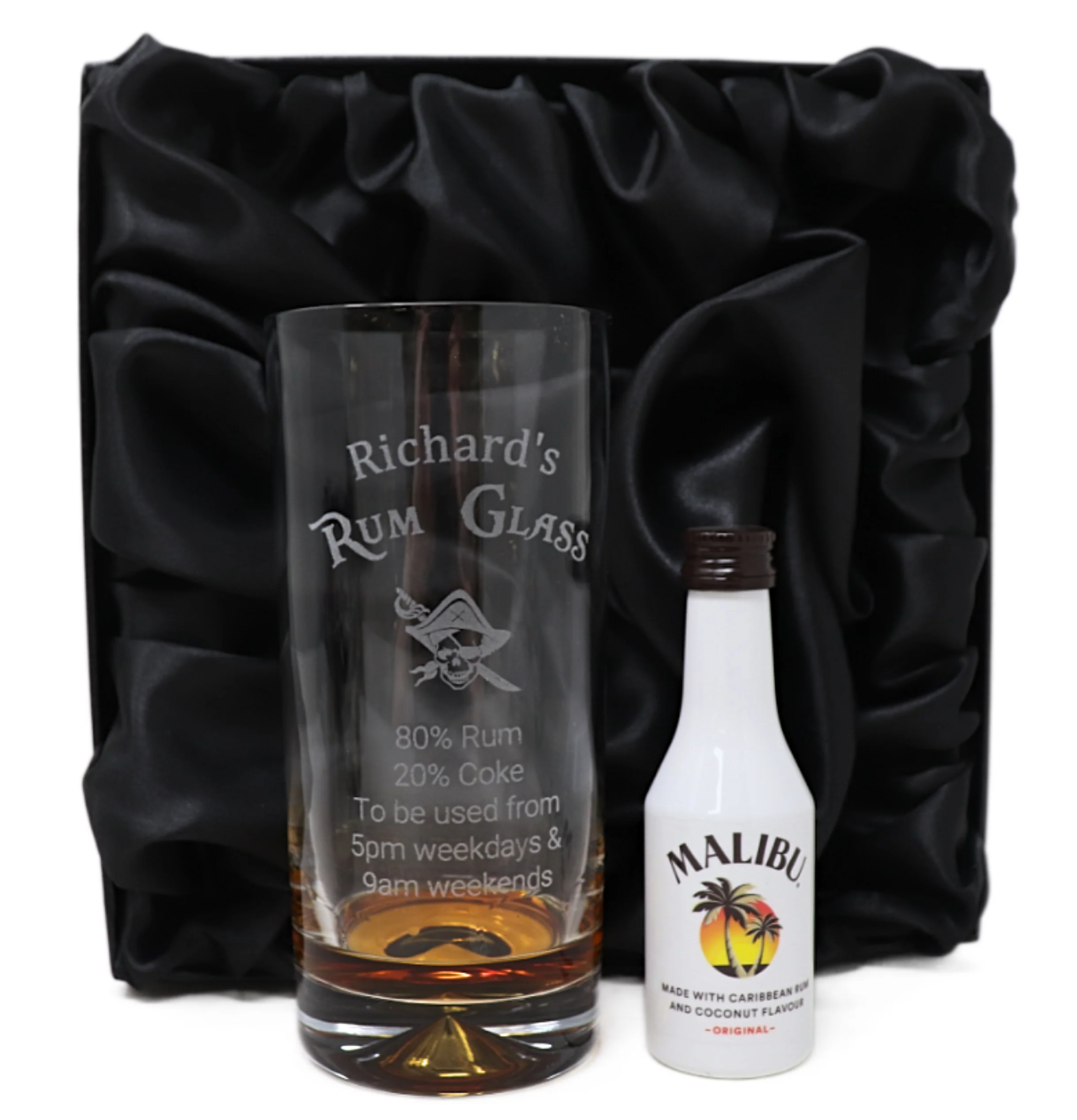 Personalised Rum % Highball Glass & Miniature Rum Gift Set - Image 11
