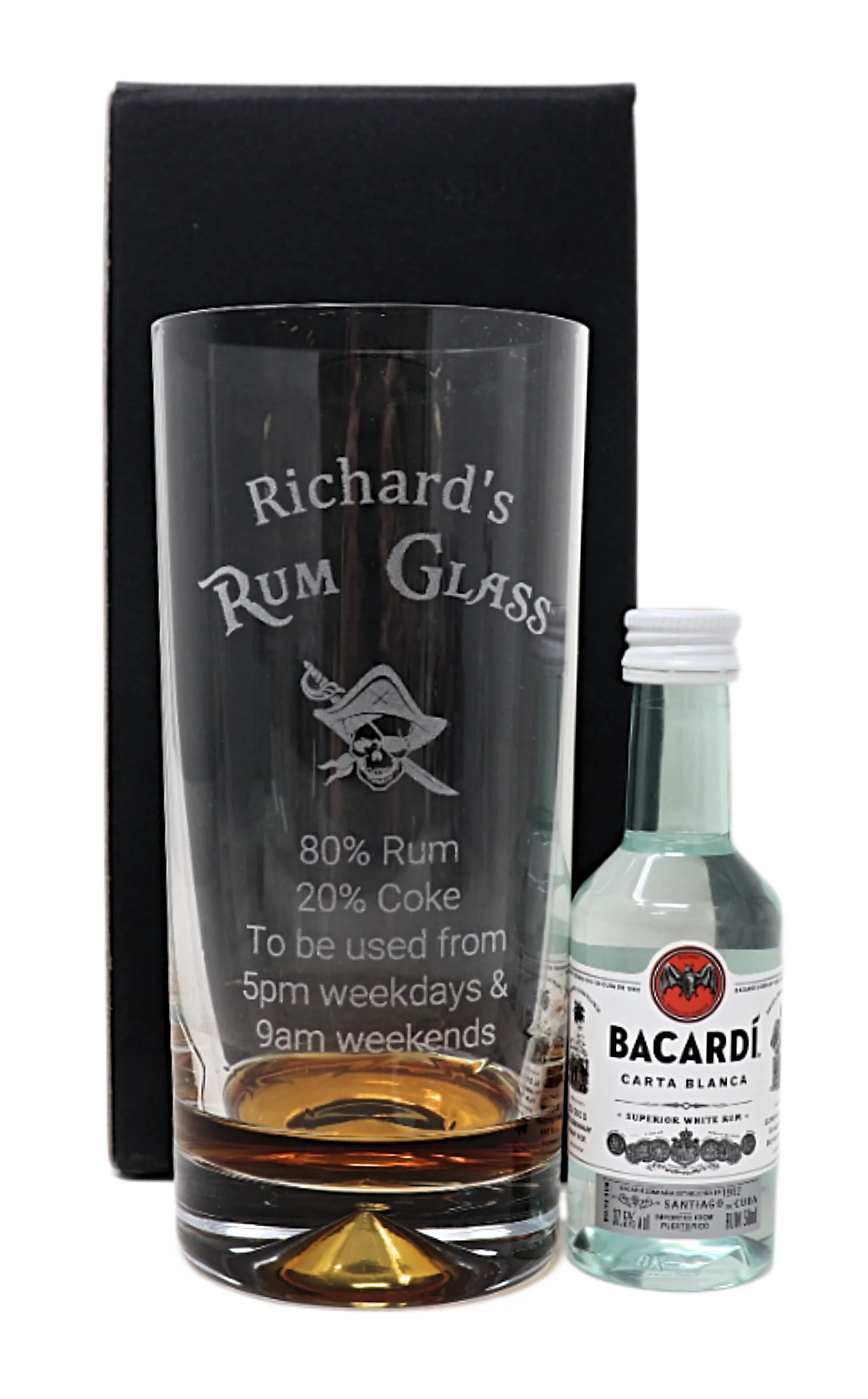Personalised Rum % Highball Glass & Miniature Rum Gift Set - Image 8