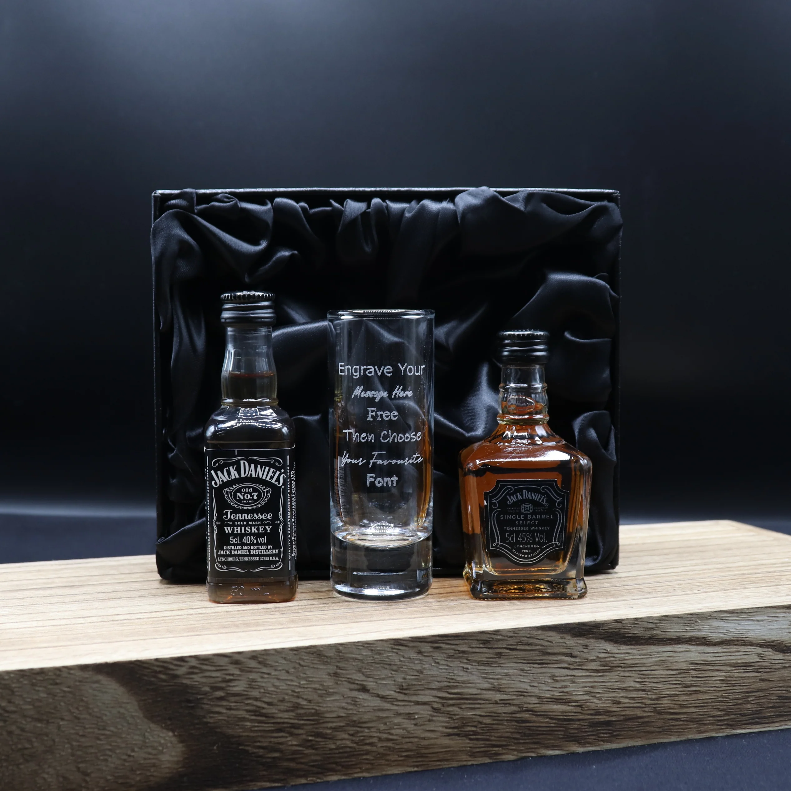Personalised Tall Shot Glass & Jack Daniels Miniature - Image 11