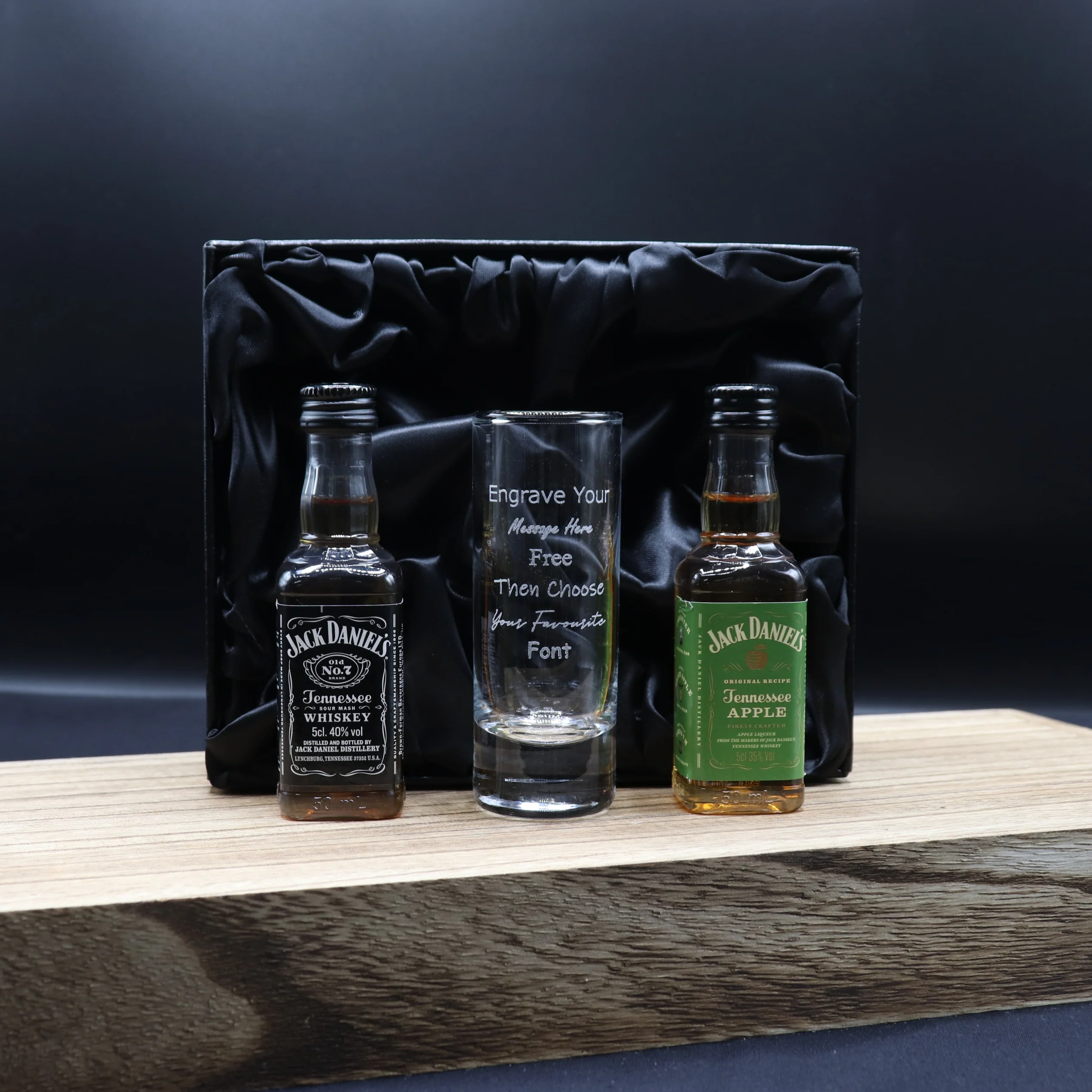 Personalised Tall Shot Glass & Jack Daniels Miniature - Image 5