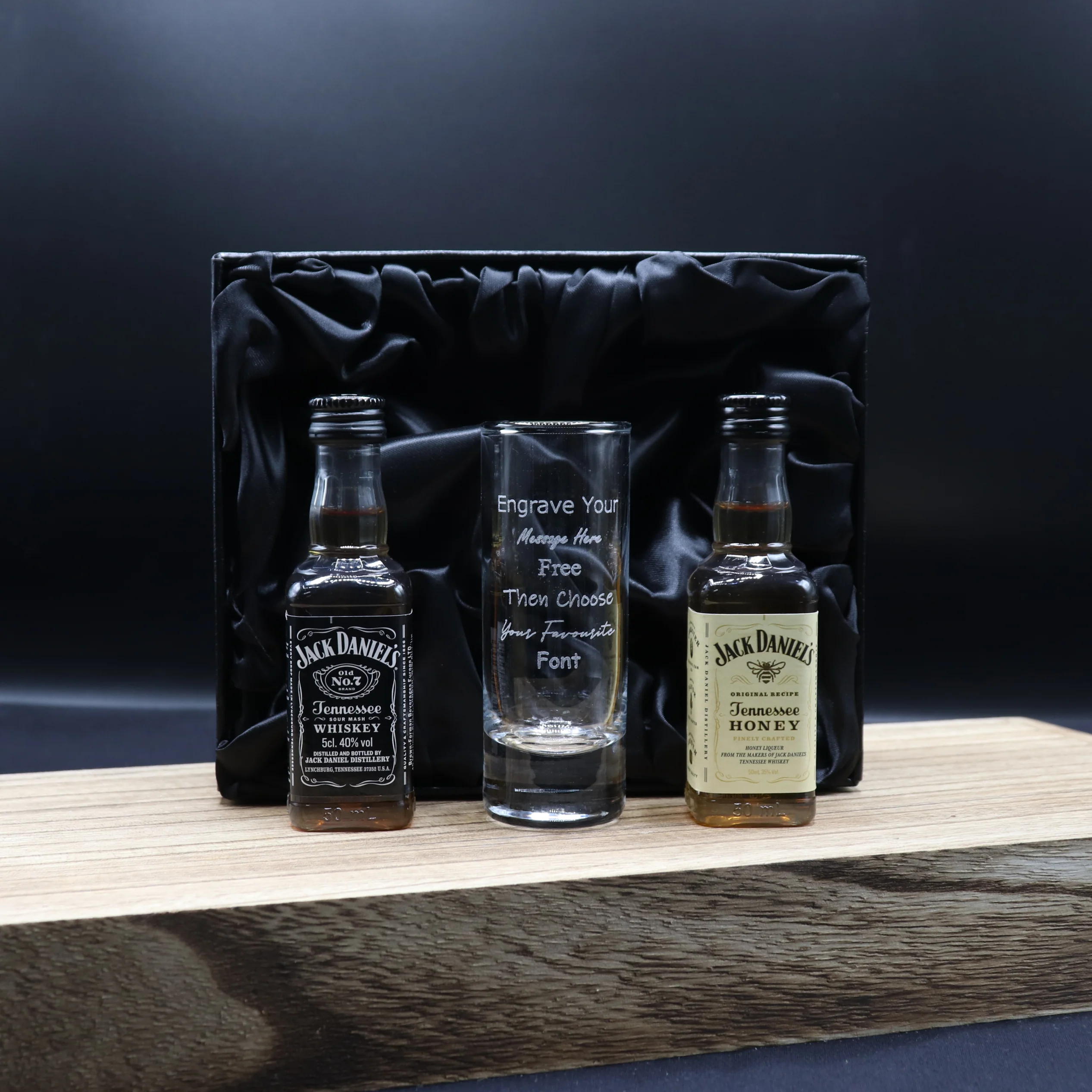 Personalised Tall Shot Glass & Jack Daniels Miniature - Image 6