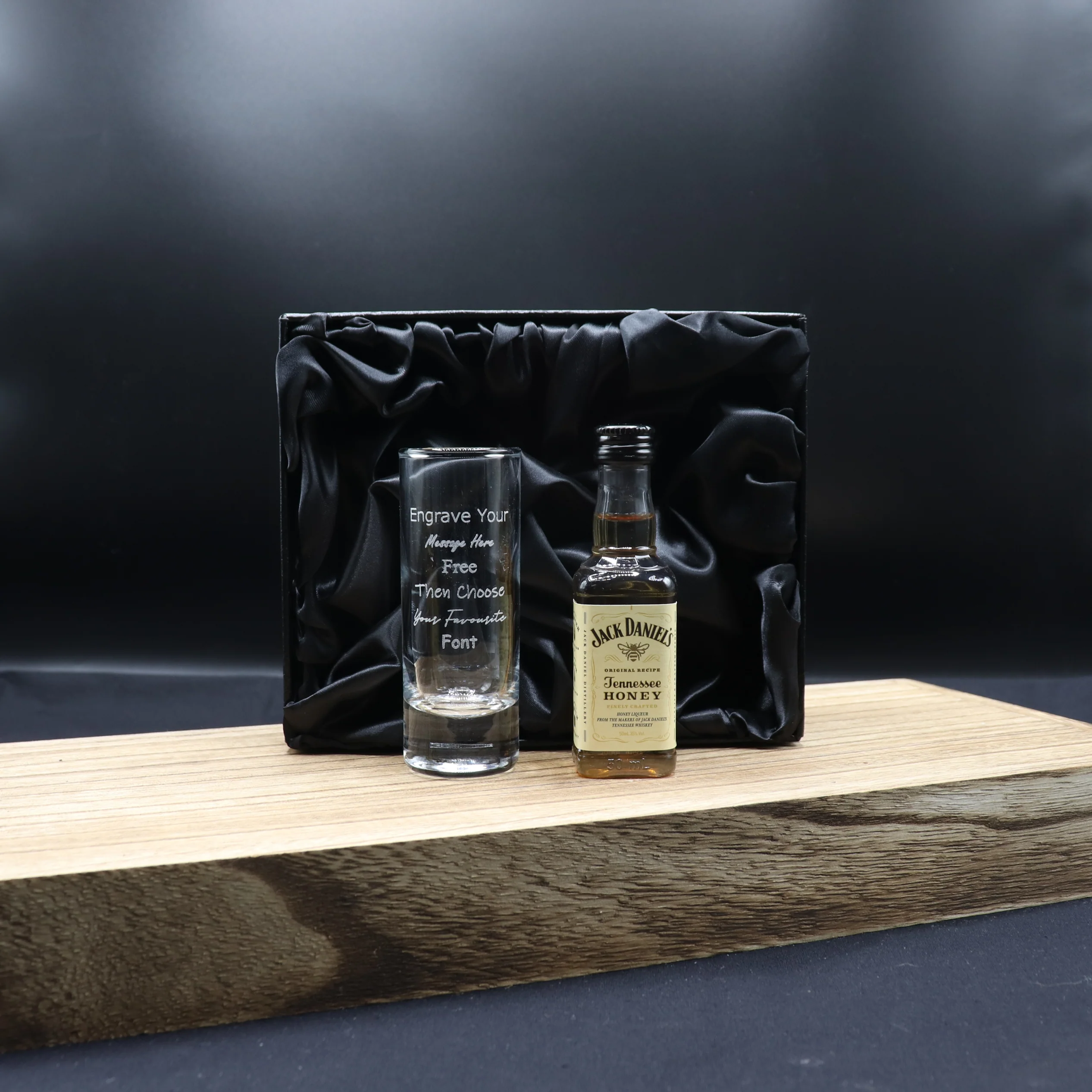 Personalised Tall Shot Glass & Jack Daniels Miniature - Image 7